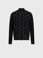 Geometric Pattern Knit Sweater in Cashmere and Wool Black