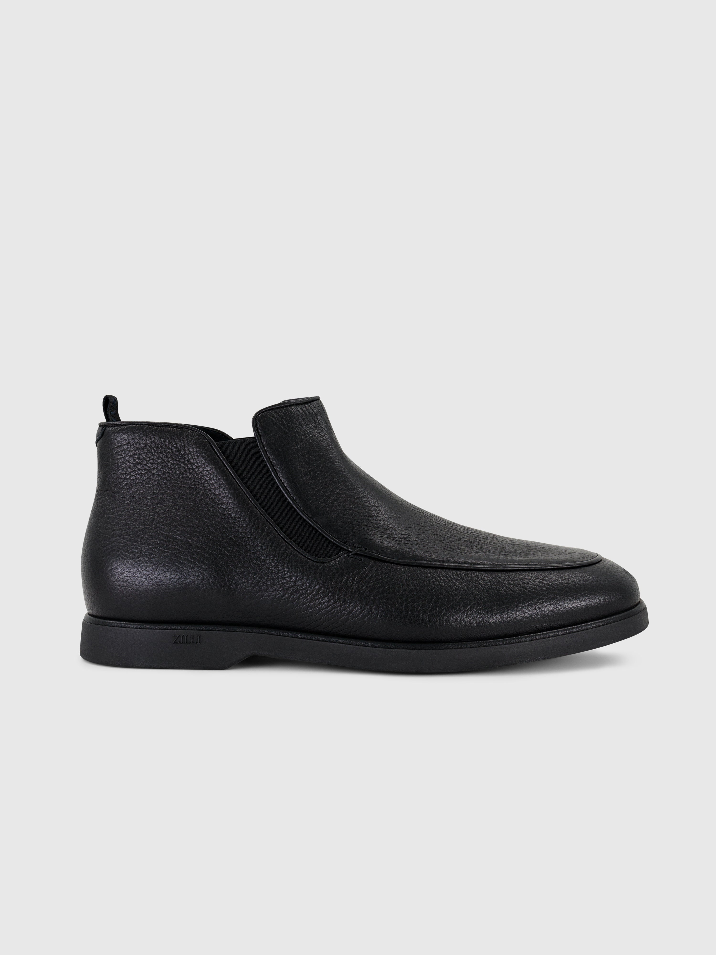 Black Casual Slip-Ons in Deerskin