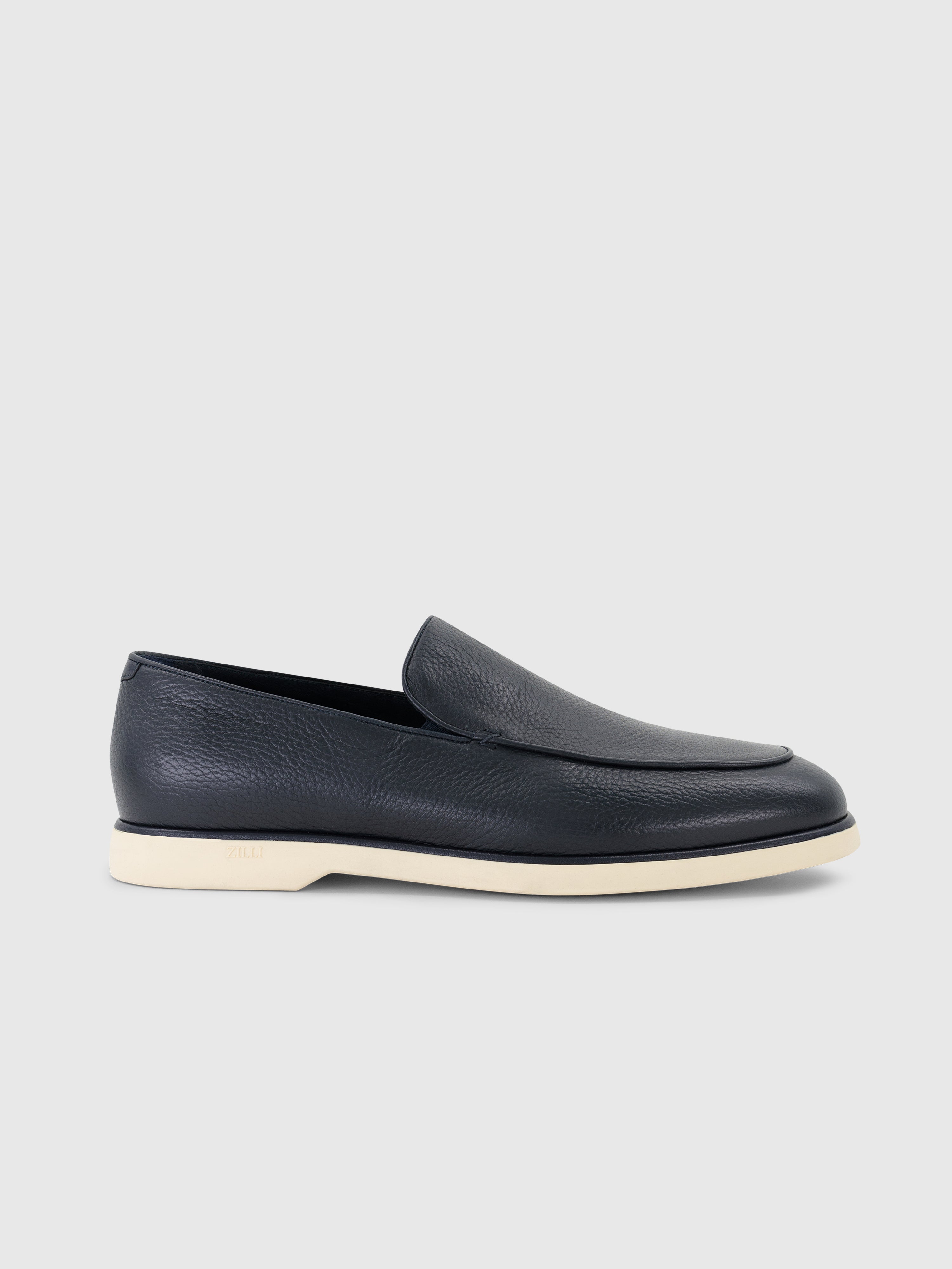 Casual Loafers in Deerskin Dark Navy