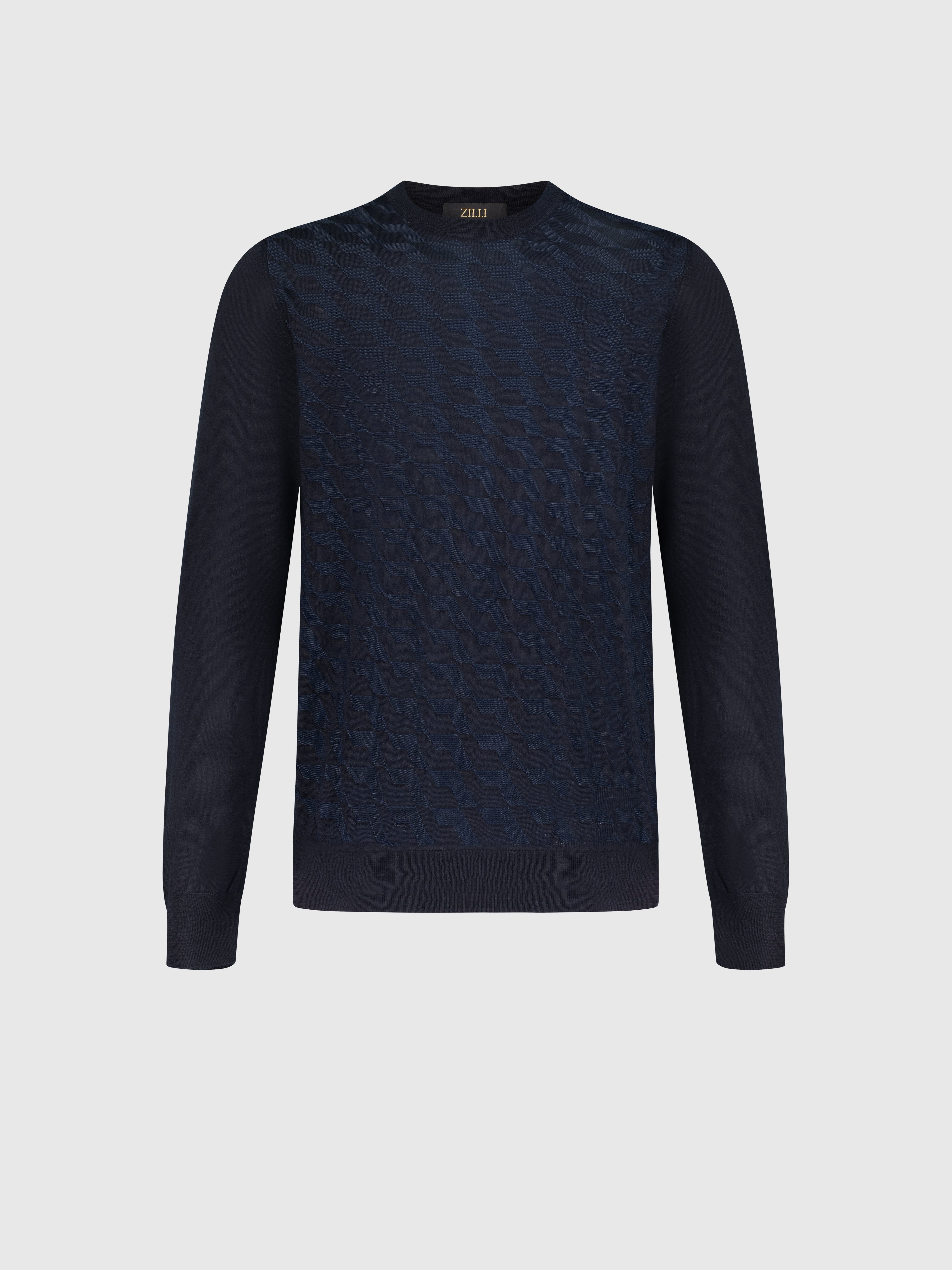 Cashmere and Silk Pullover Dark Navy