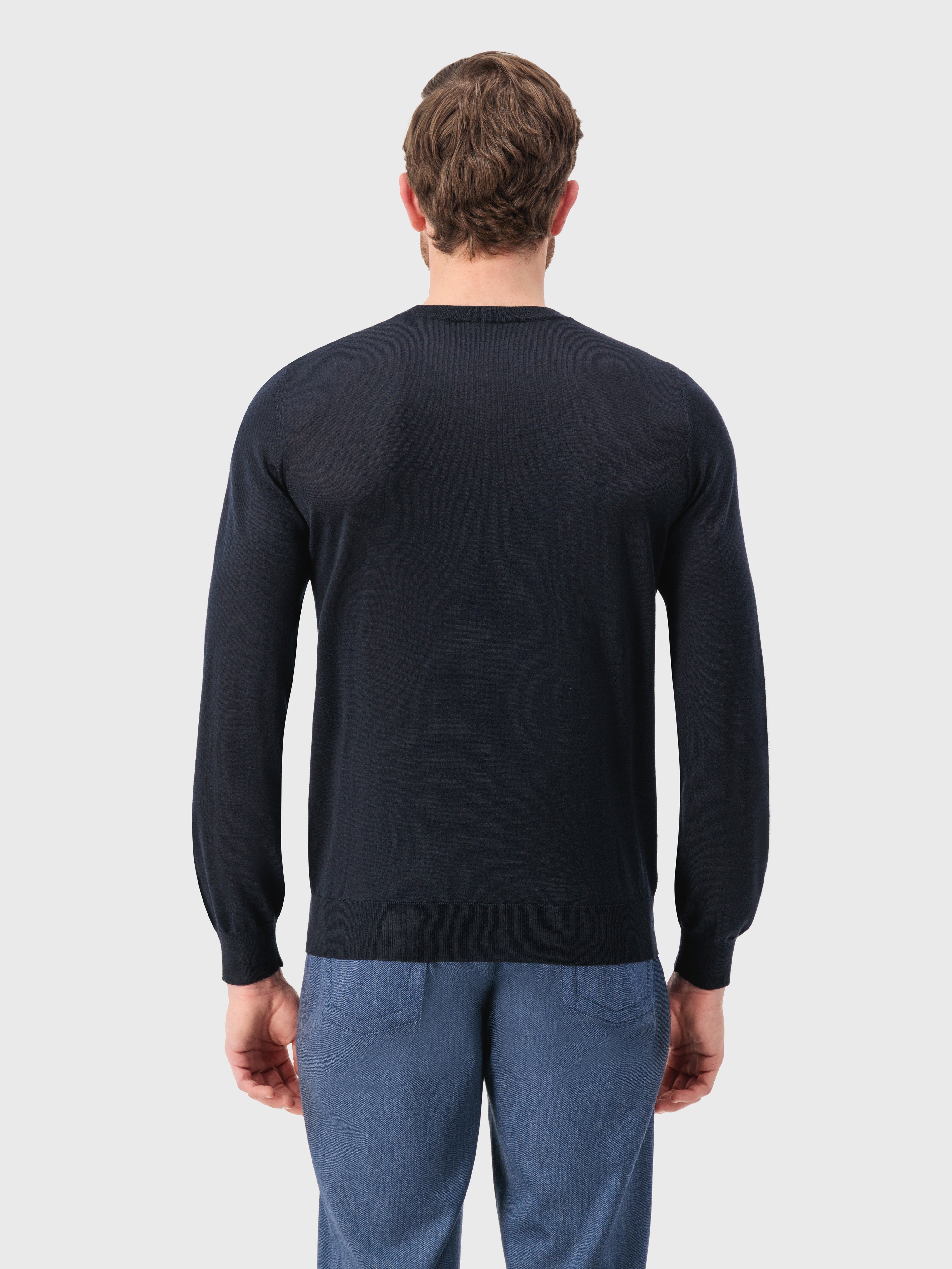 Cashmere and Silk Pullover Dark Navy