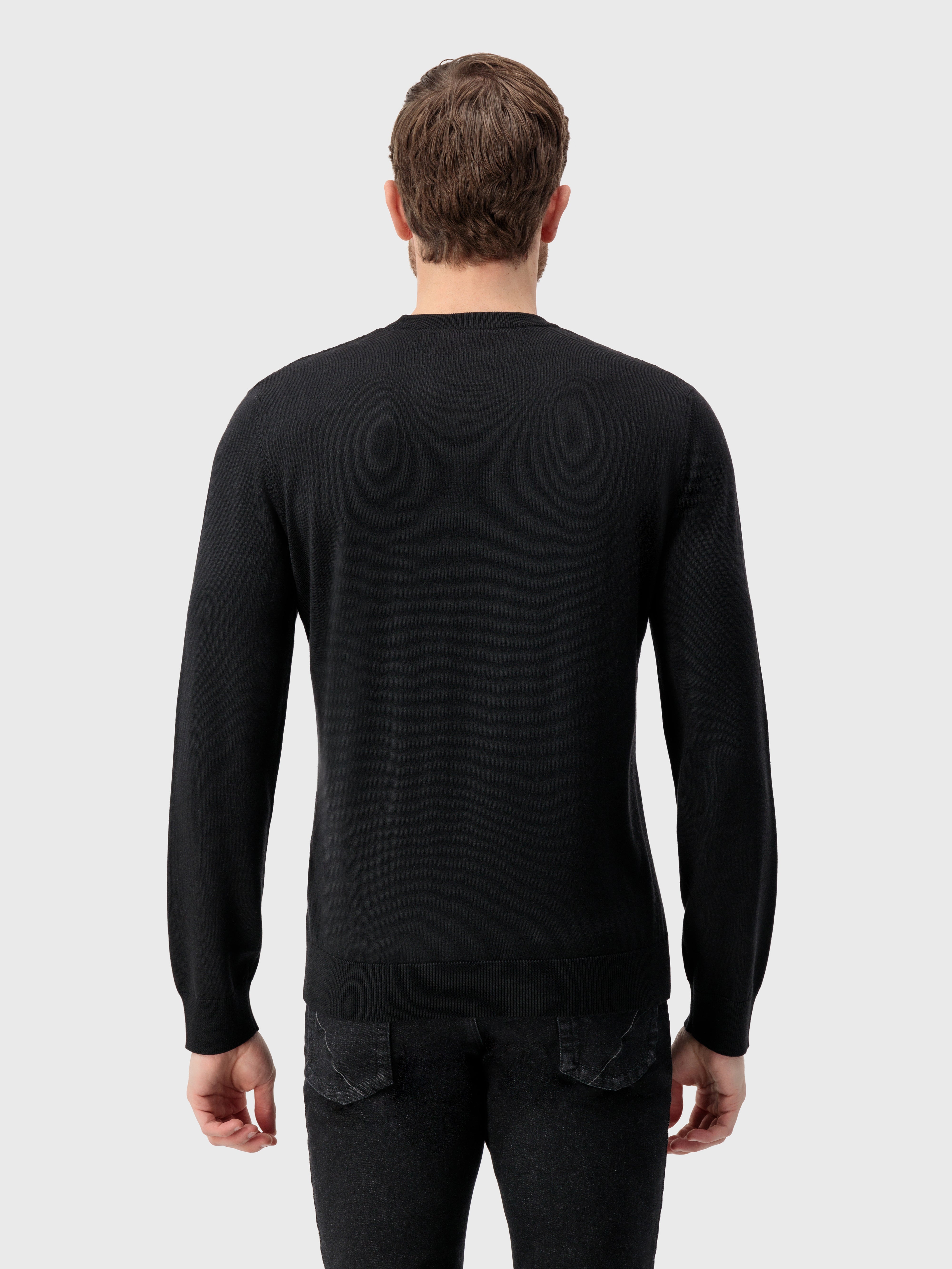 Pullover with Cable Knit Pattern Black