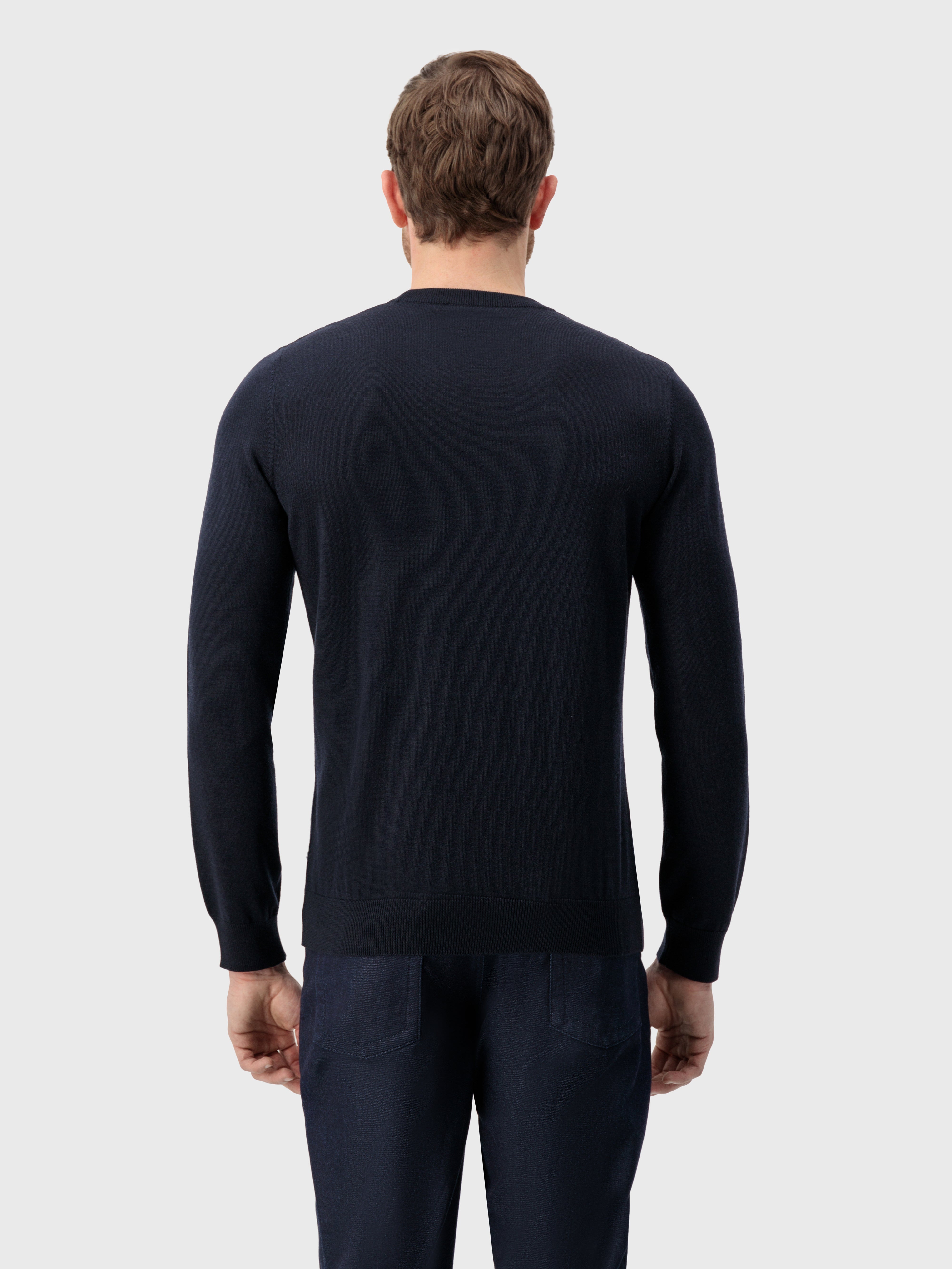 Pullover with Cable Knit Pattern Dark Navy