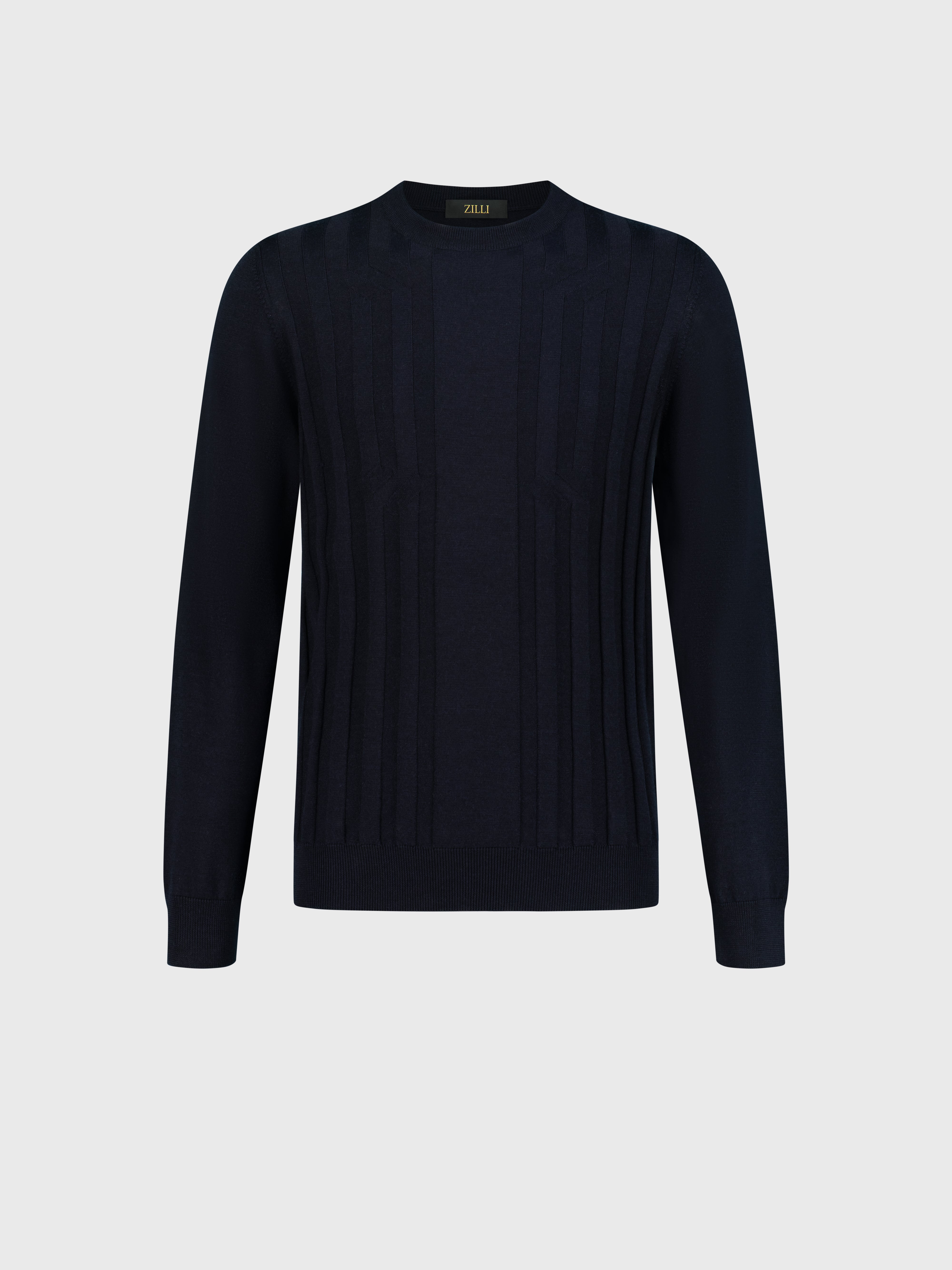 Round Neck Sweater Dark Navy