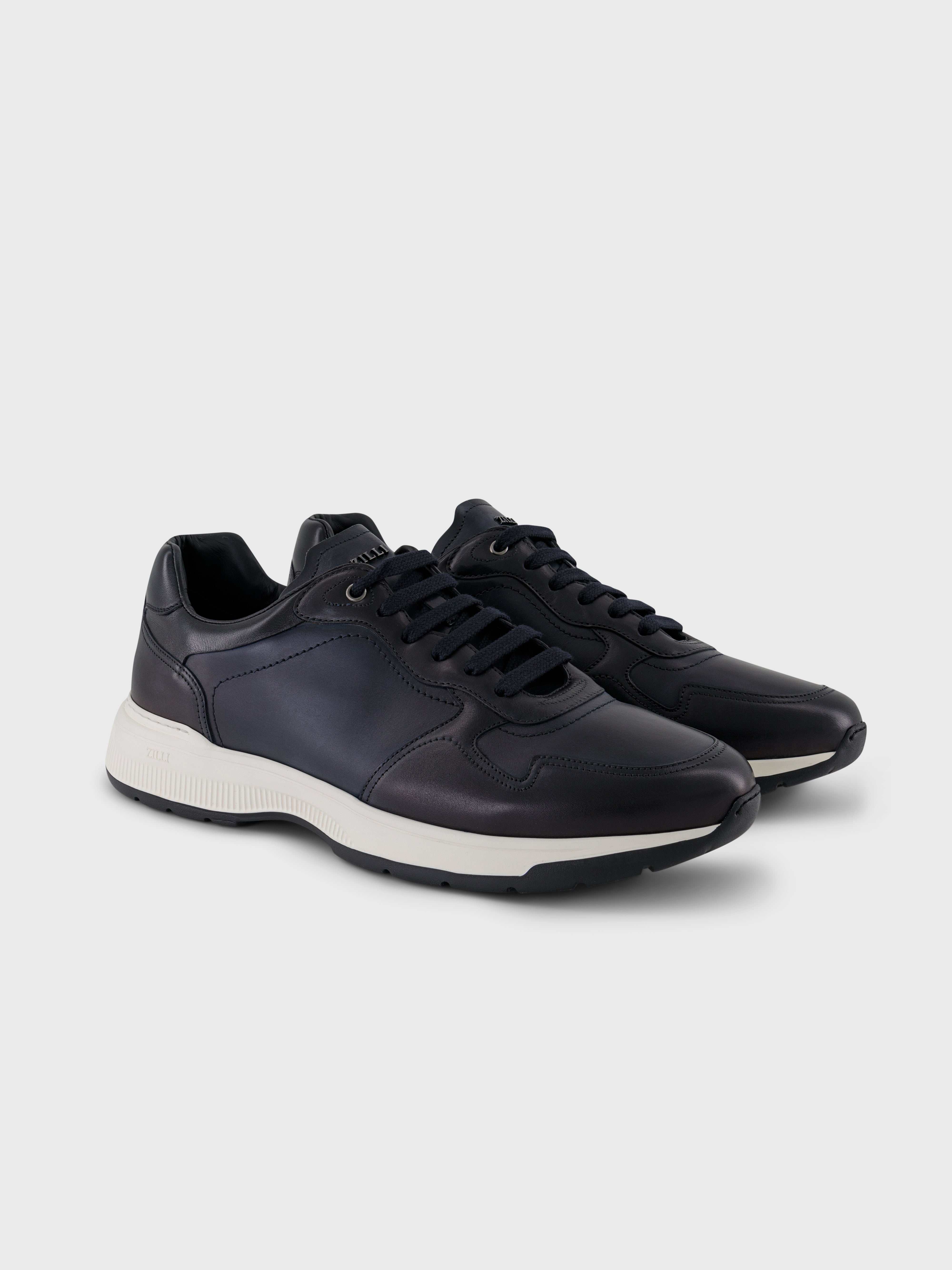 Calfskin Low-Top Sneakers - Dark Green/Black