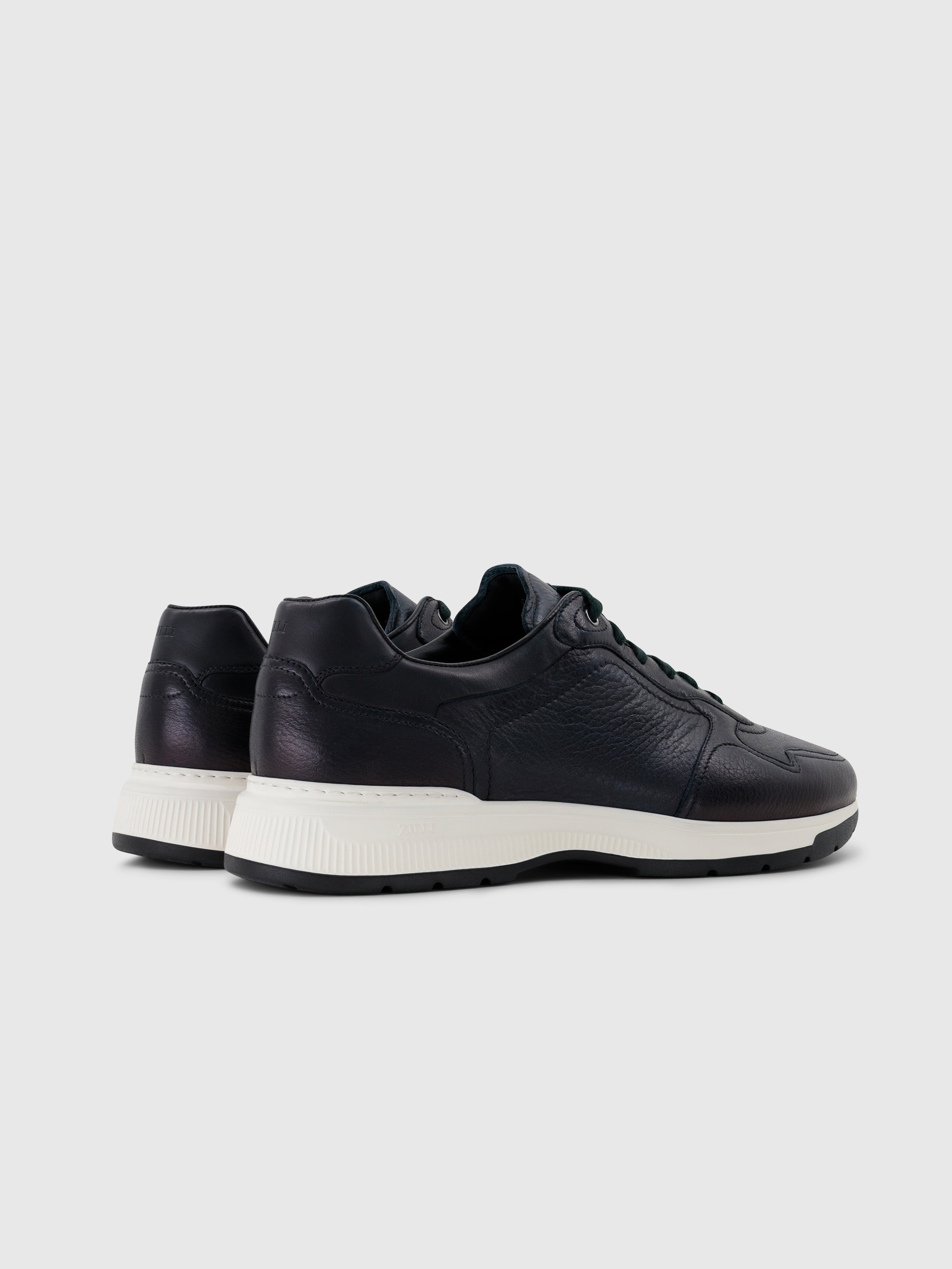 Deerskin and Calfskin Lace-Up Sneakers Dark Green