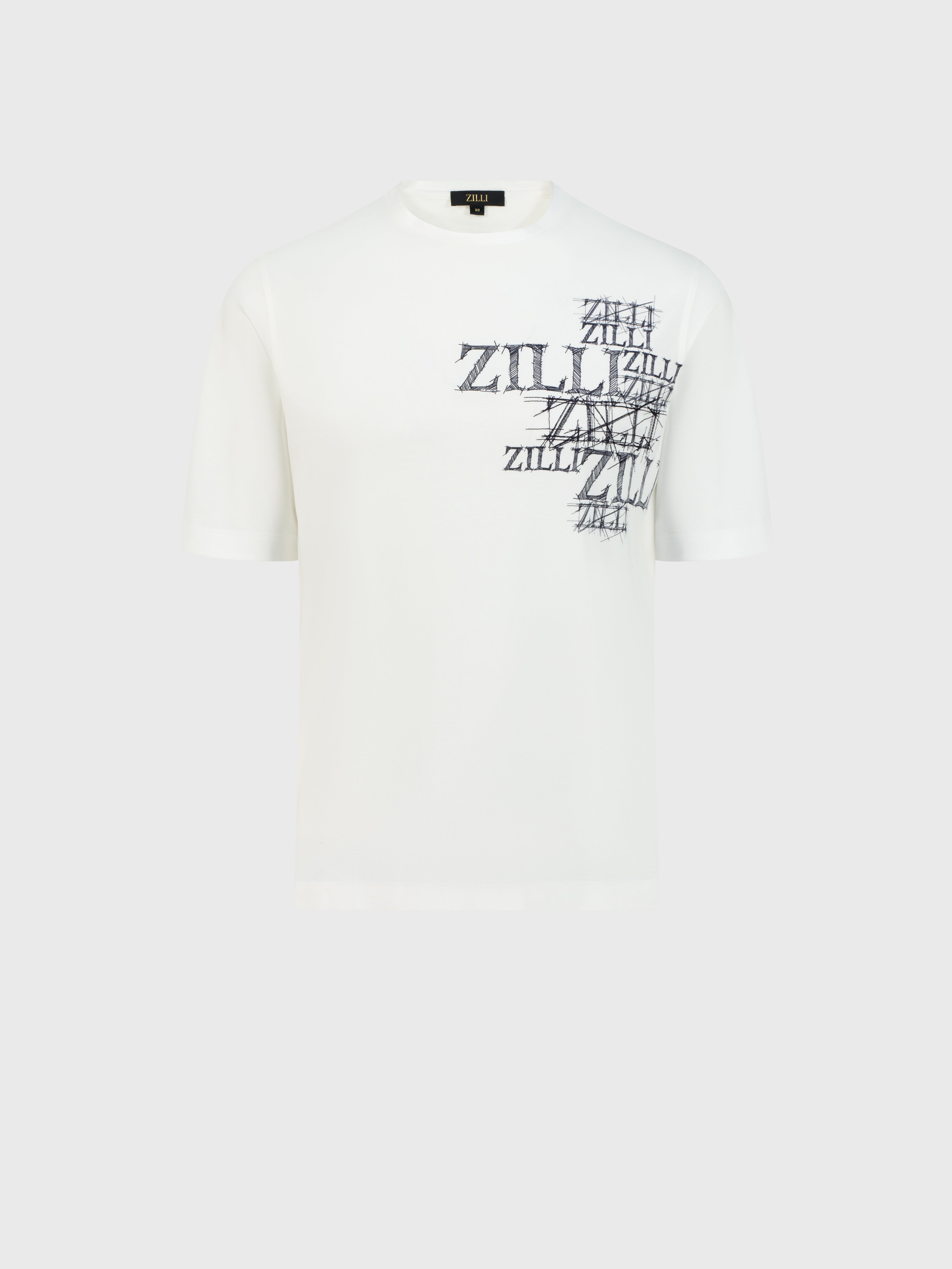 T-Shirt with Graphic ZILLI Design White