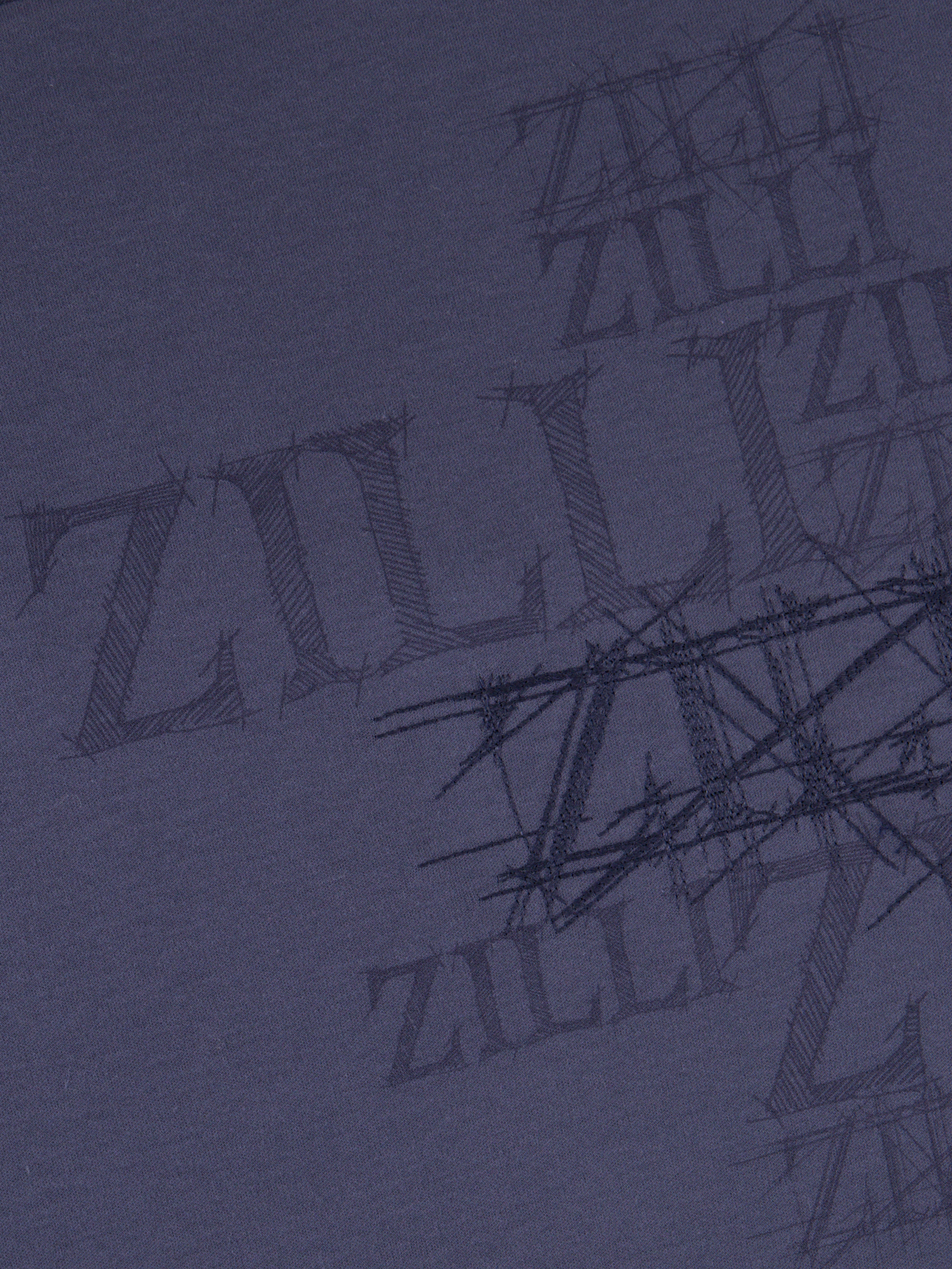 T-Shirt with Graphic ZILLI Design Dark Navy