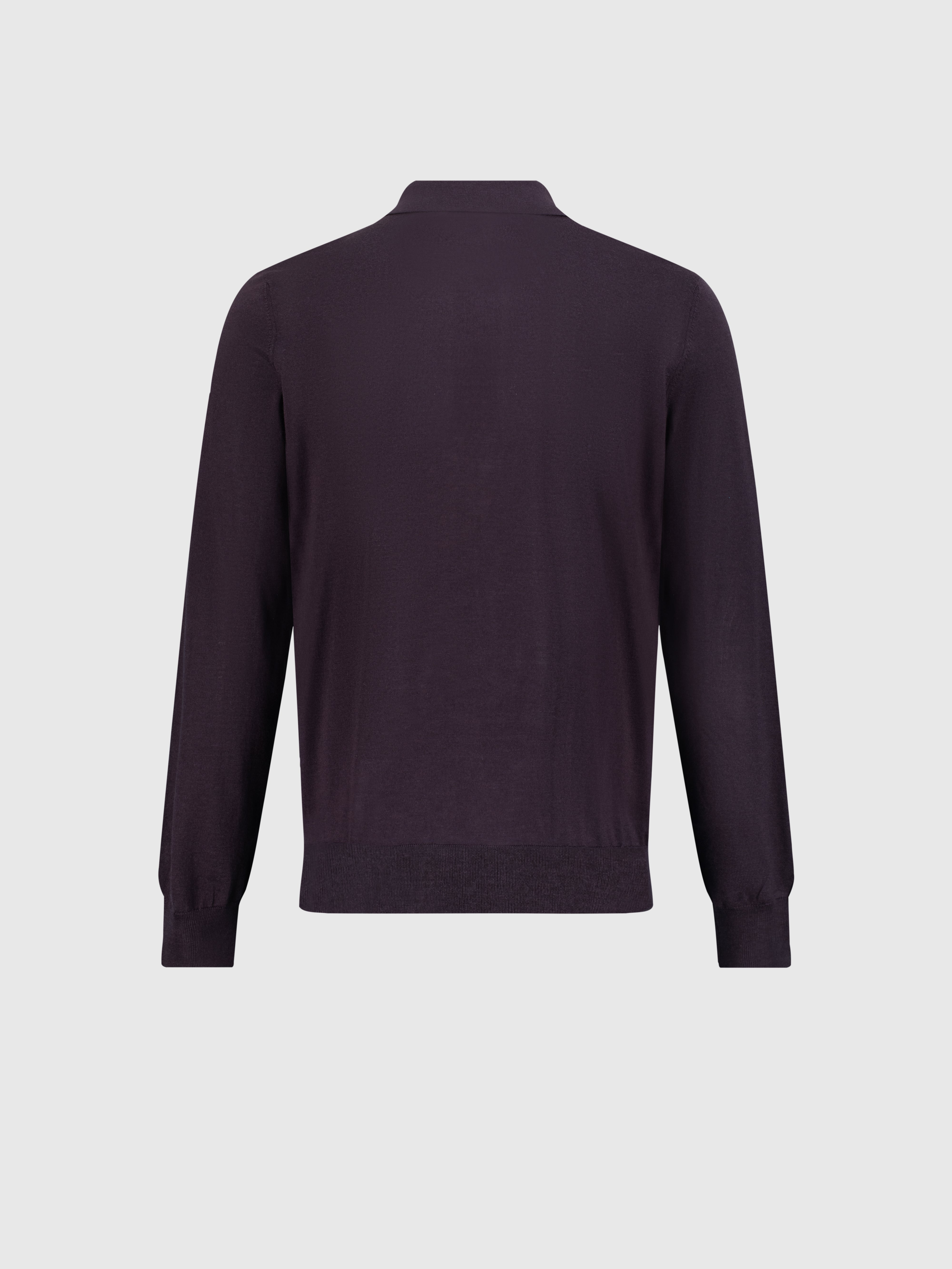 Cashmere and Silk Zipped Polo Aubergine