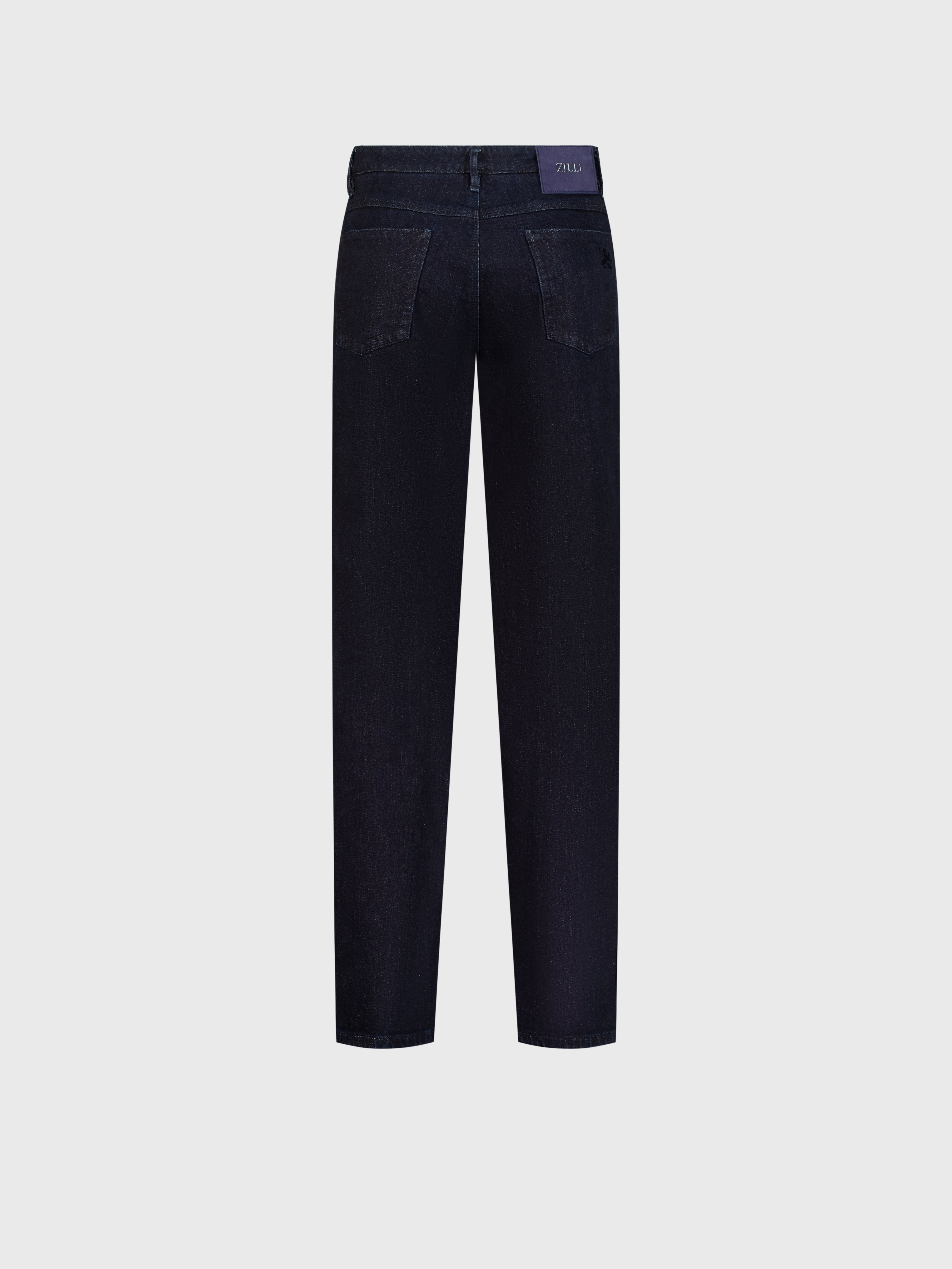 Cotton Jeans with Micro Griffon Embroidery Blue Navy