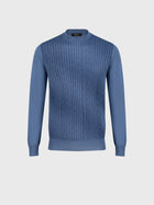 Cashmere and Silk Crew Neck Sweater Smoke Avio