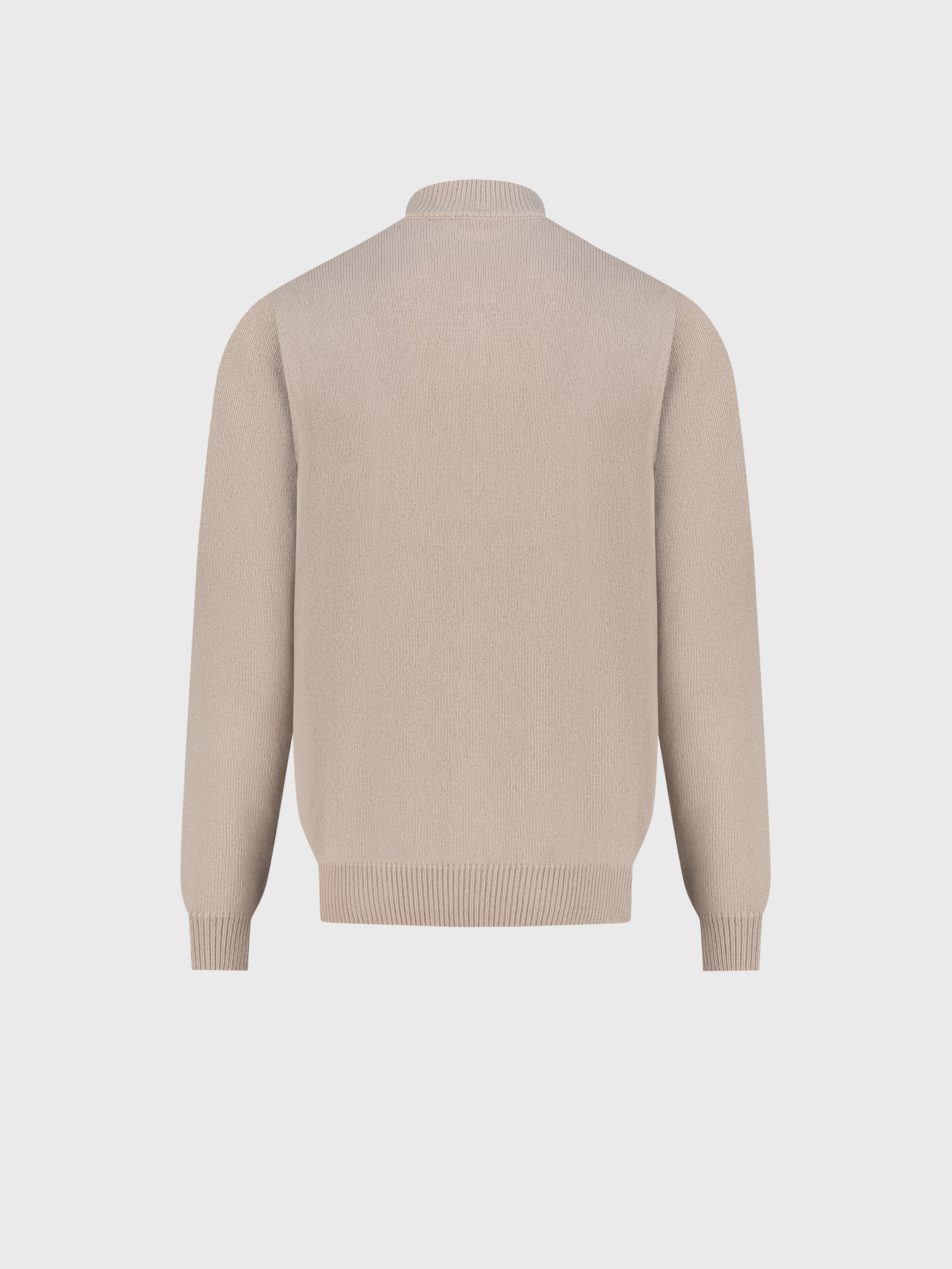 Half-Zip Mock Neck Cashmere Sweater Stone