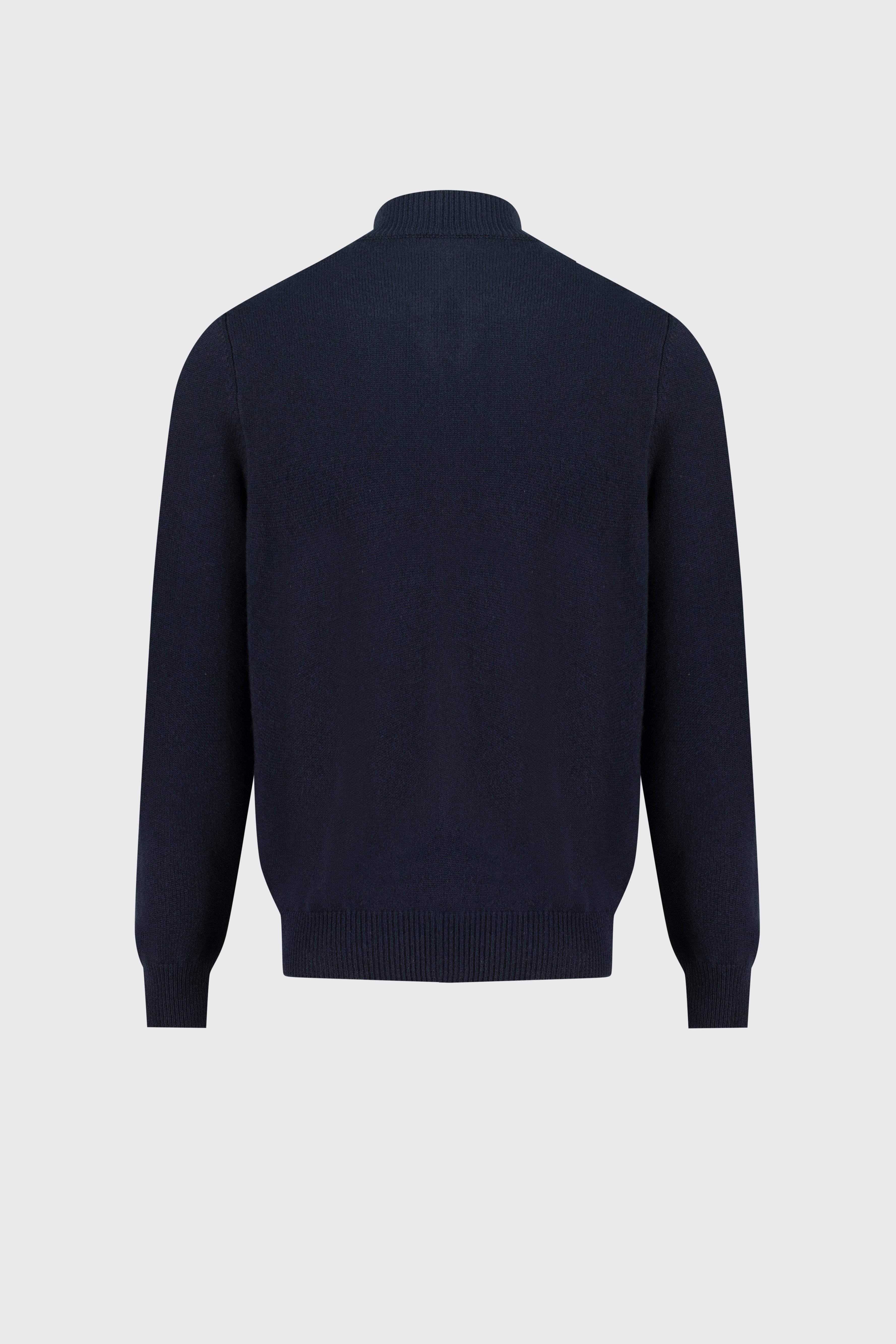 Half-Zip Mock Neck Cashmere Sweater Dark Navy