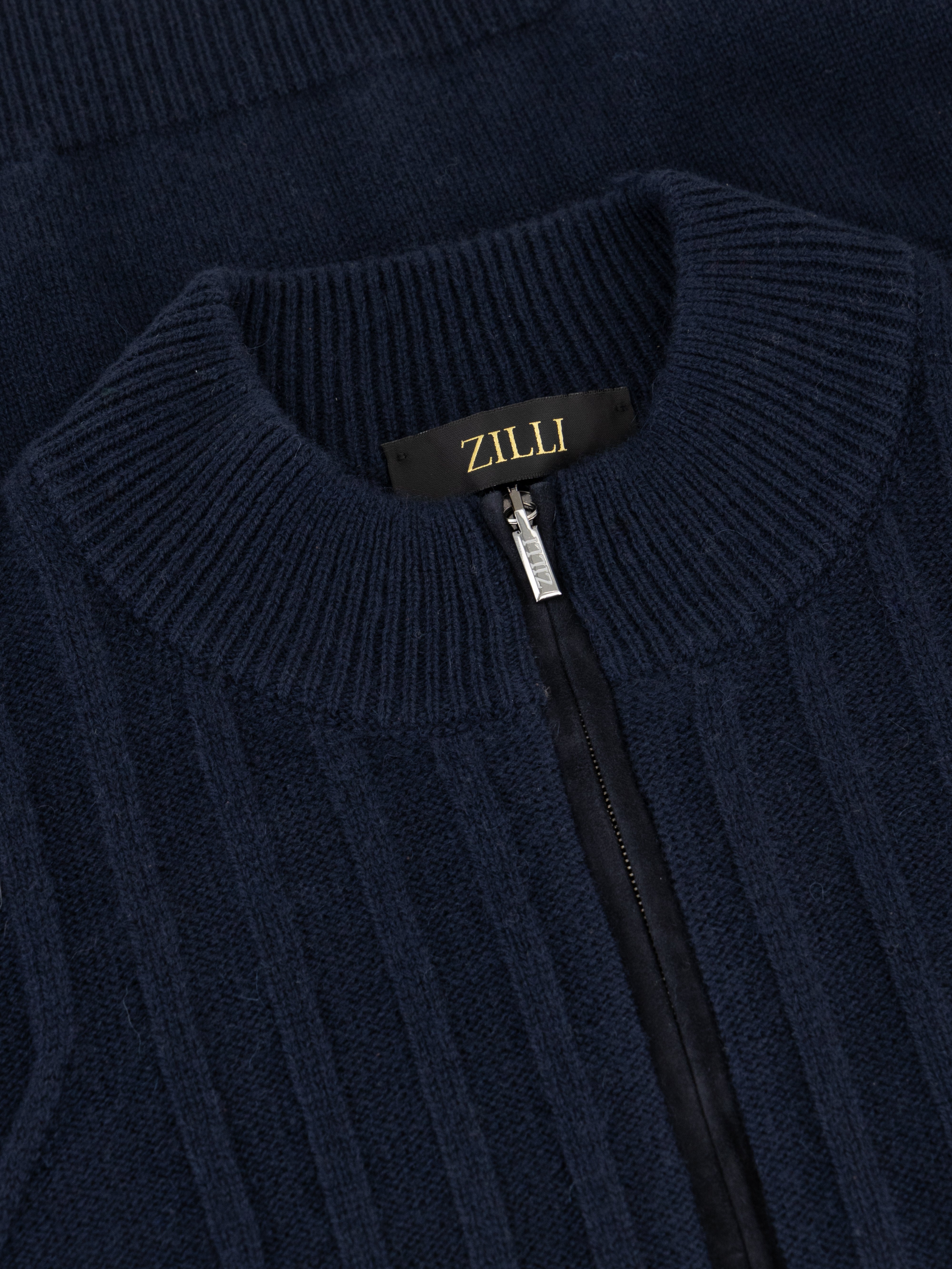 Half-Zip Mock Neck Cashmere Sweater Dark Navy