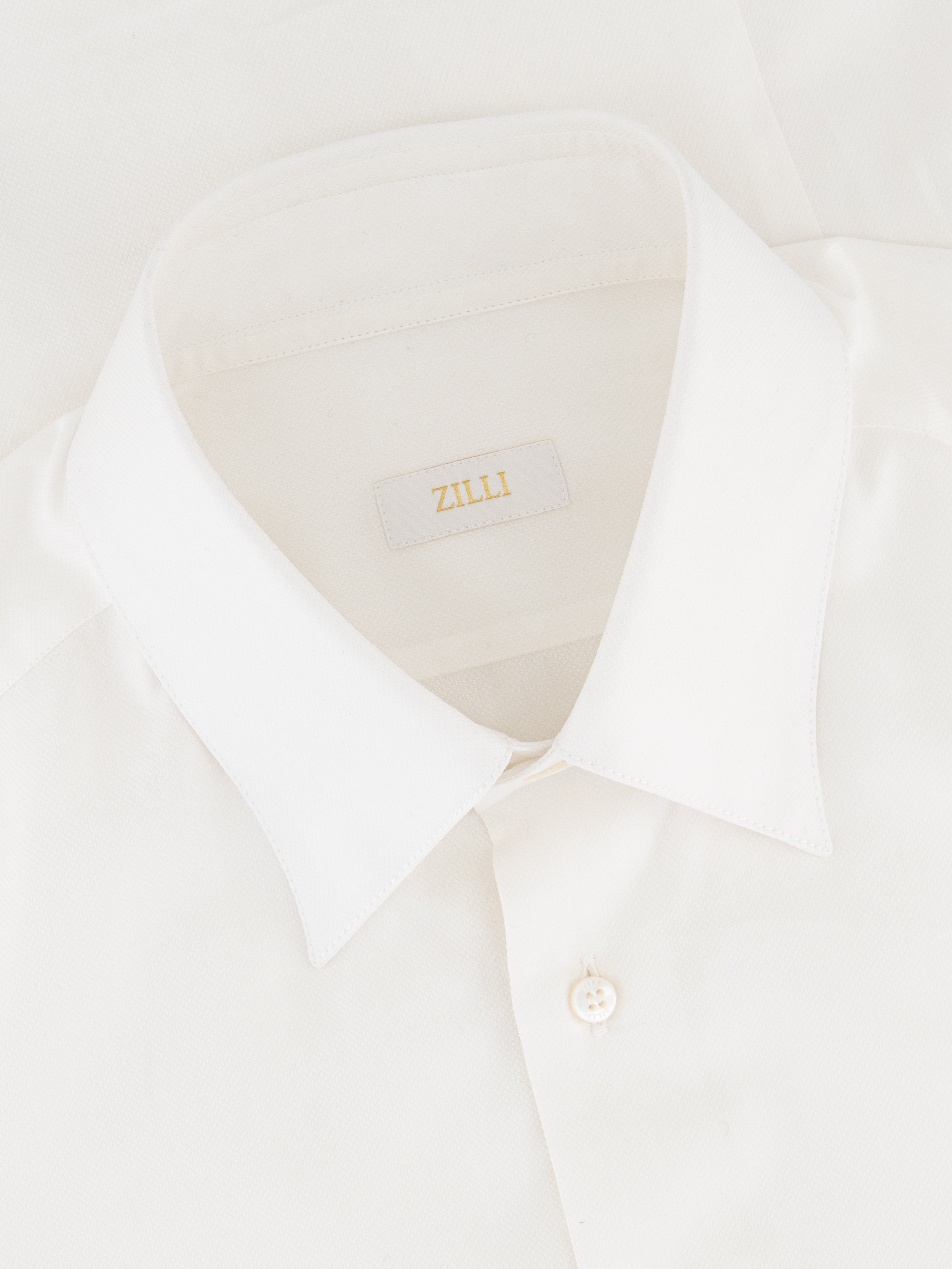 Cotton and Silk Formal Shirt White