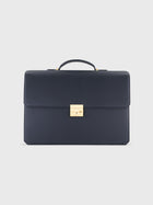 Classic Calfskin Briefcase Blue Navy