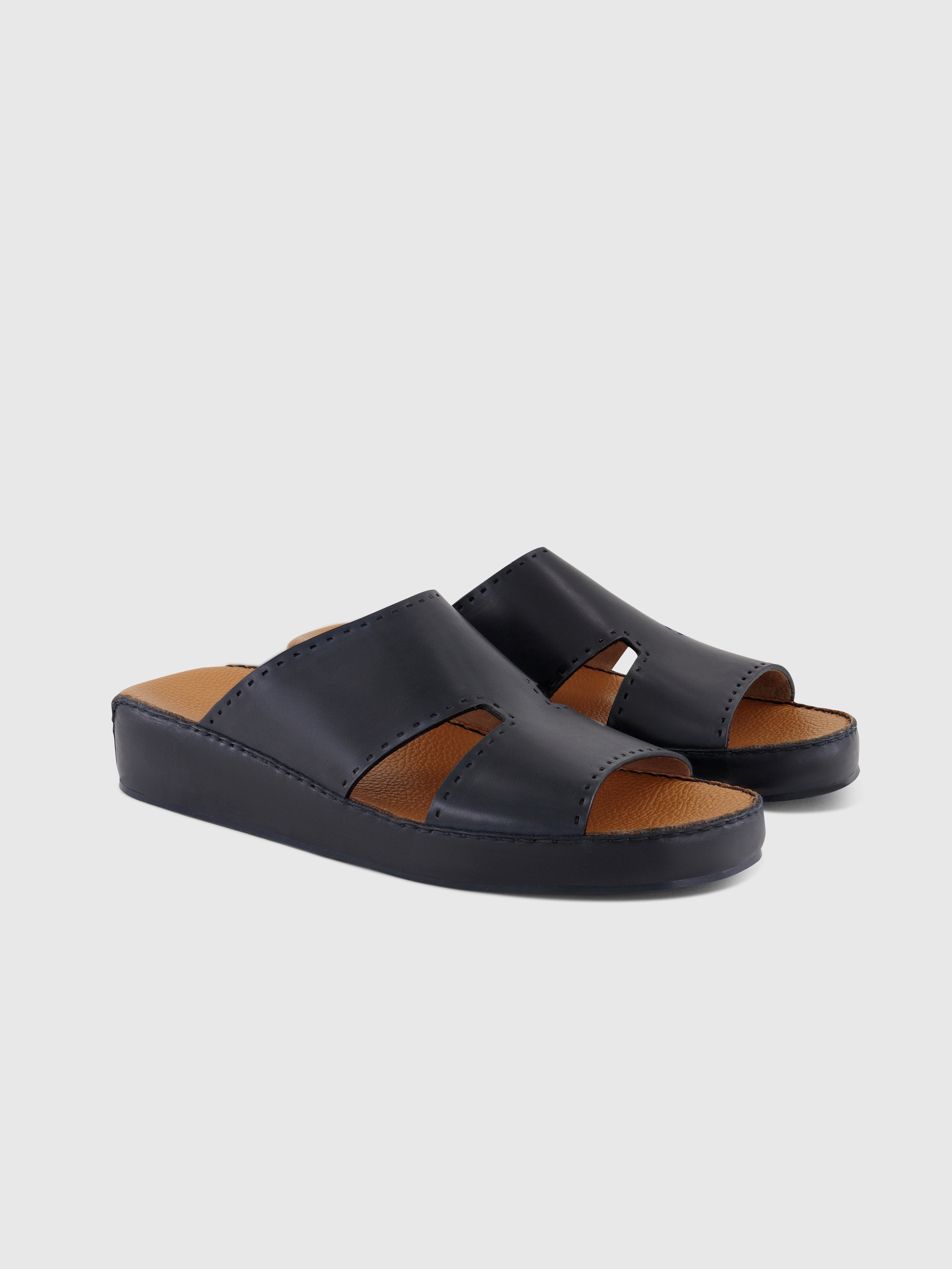 Calfskin Sandals Dark Navy