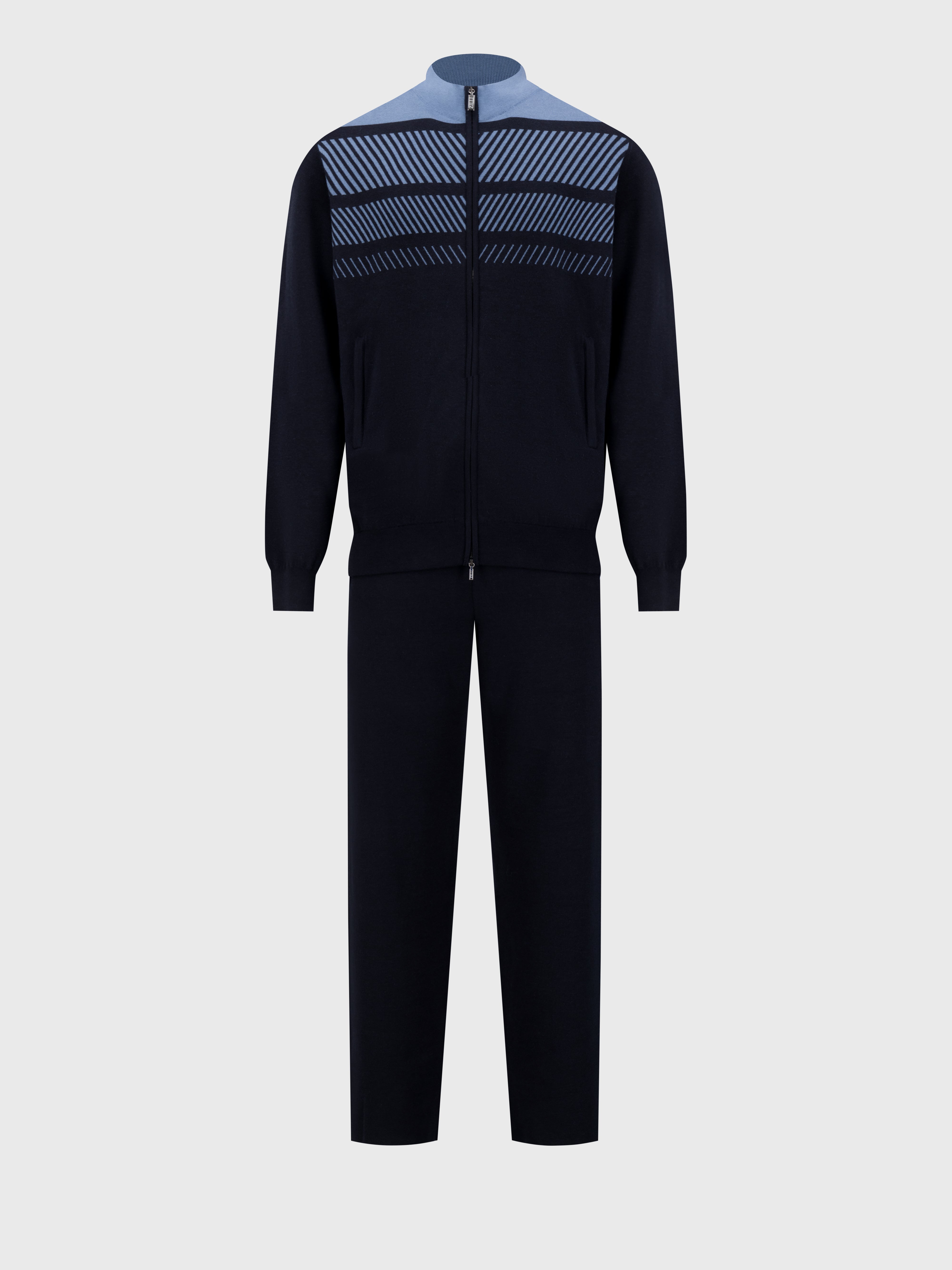 Jogging Suit in Cashmere and Silk Dark Navy