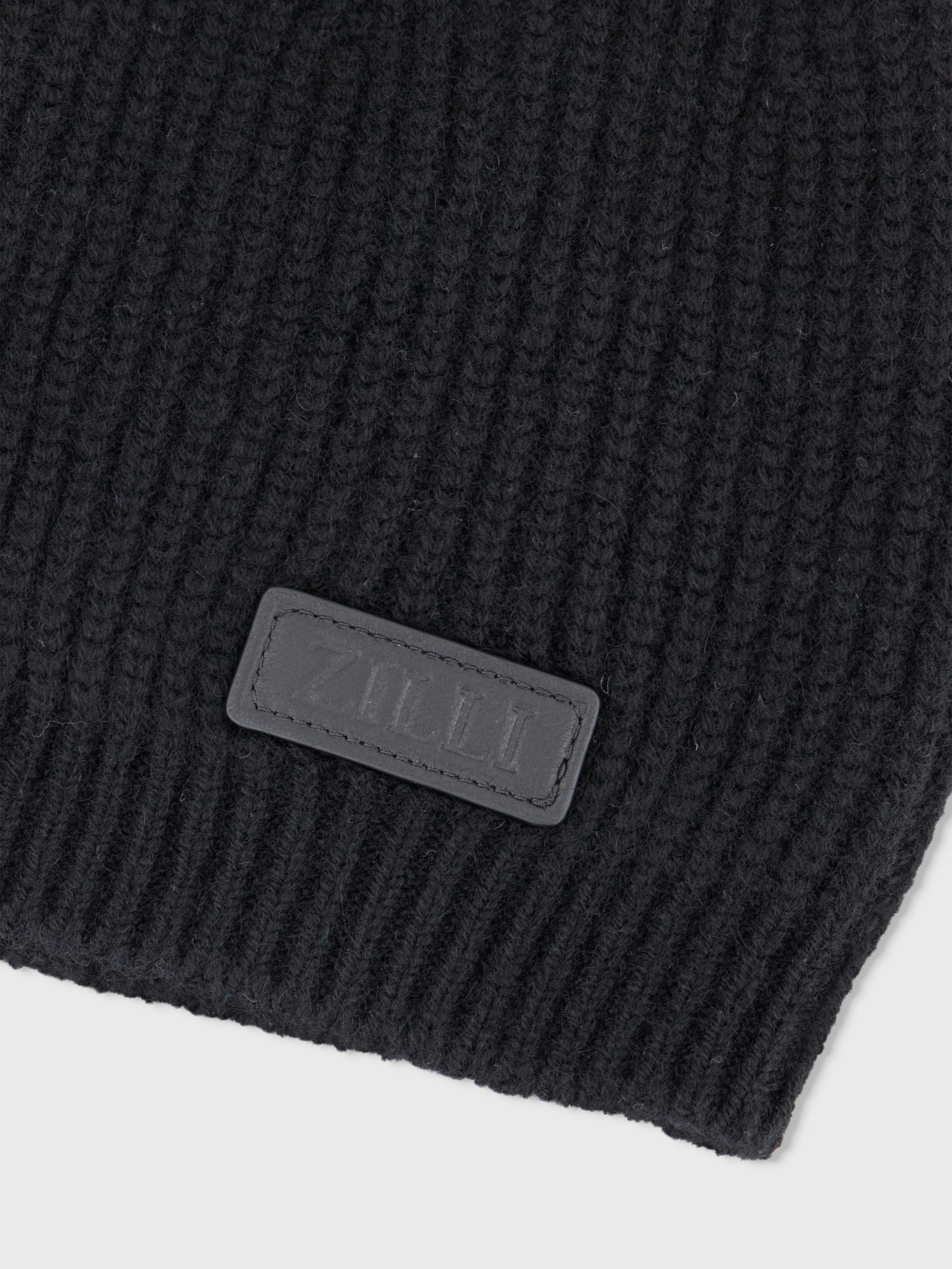 Wool and Cashmere Beanie Black