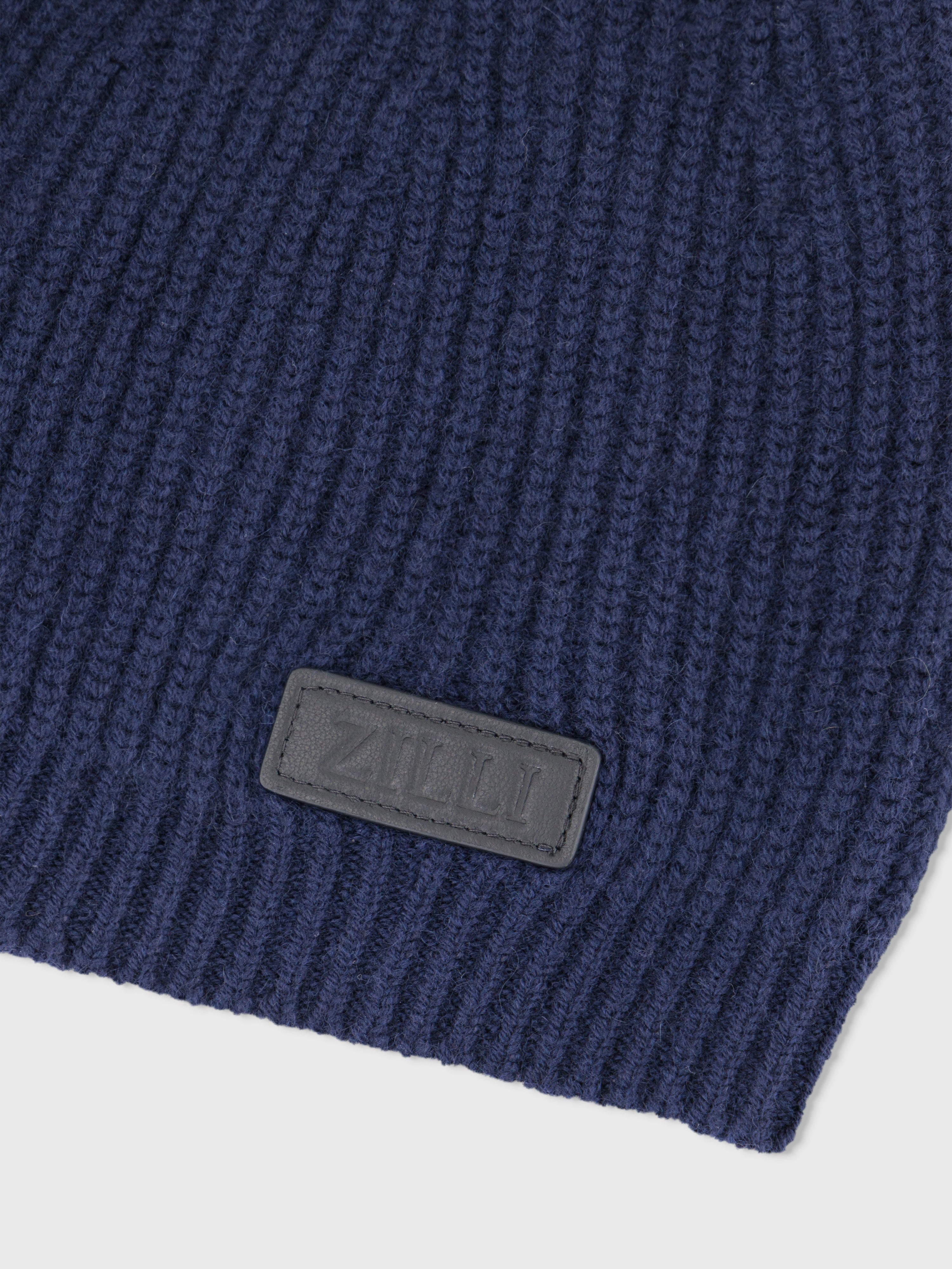 Wool and Cashmere Beanie Dark Navy