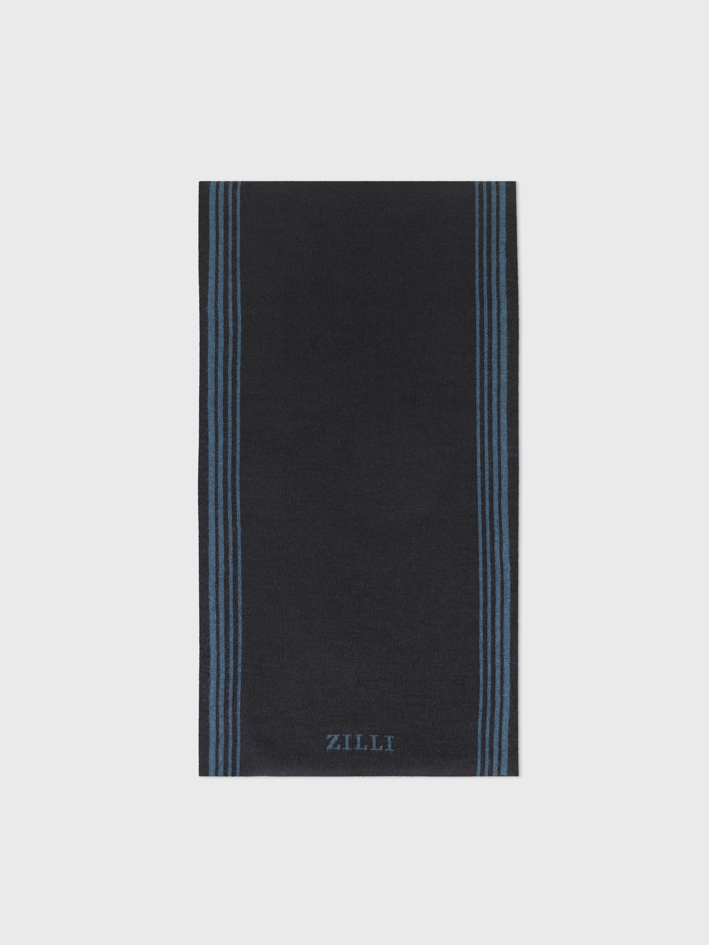 Scarf with Embroidered Zilli Lettering Black