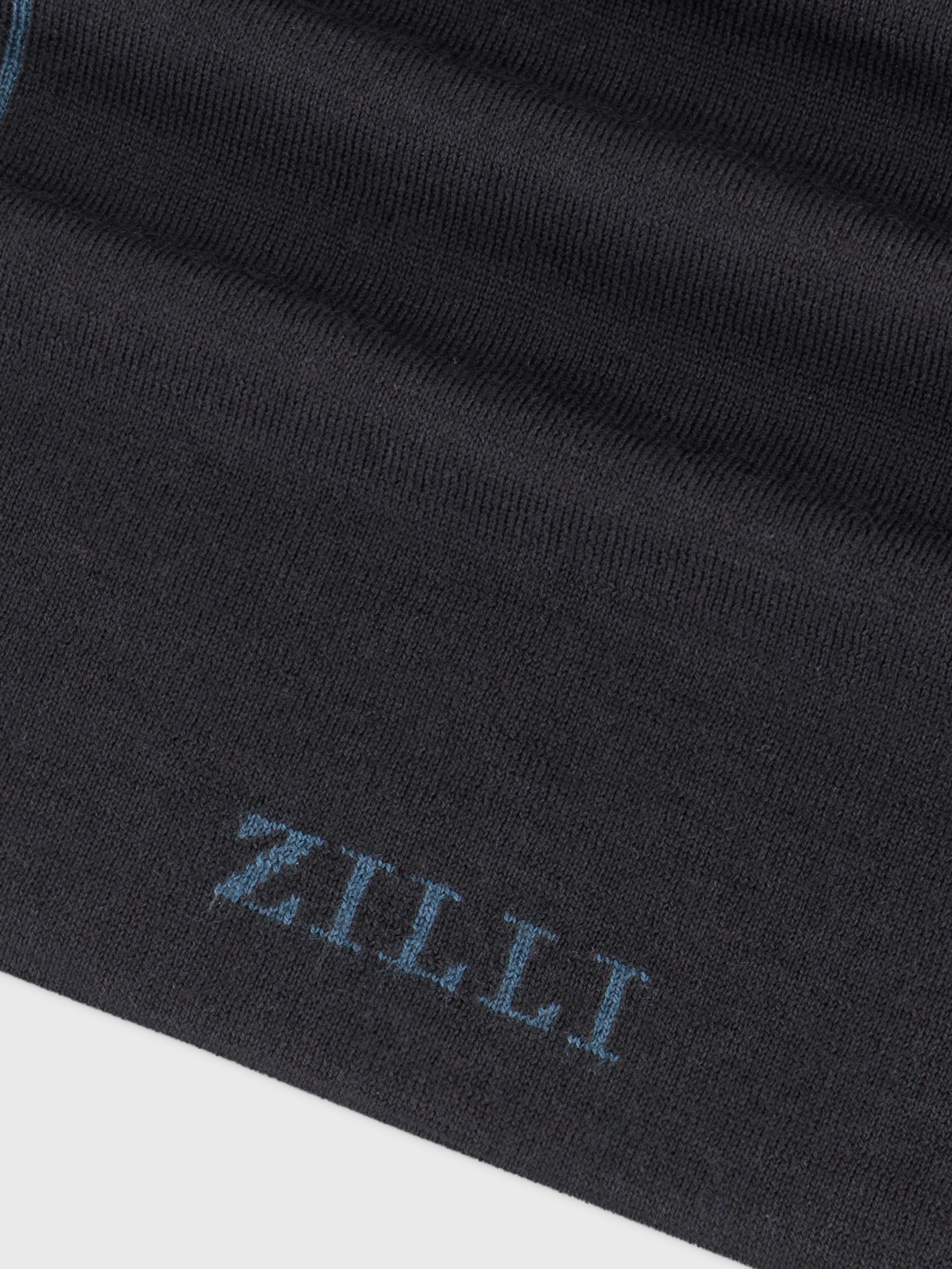 Scarf with Embroidered Zilli Lettering Black