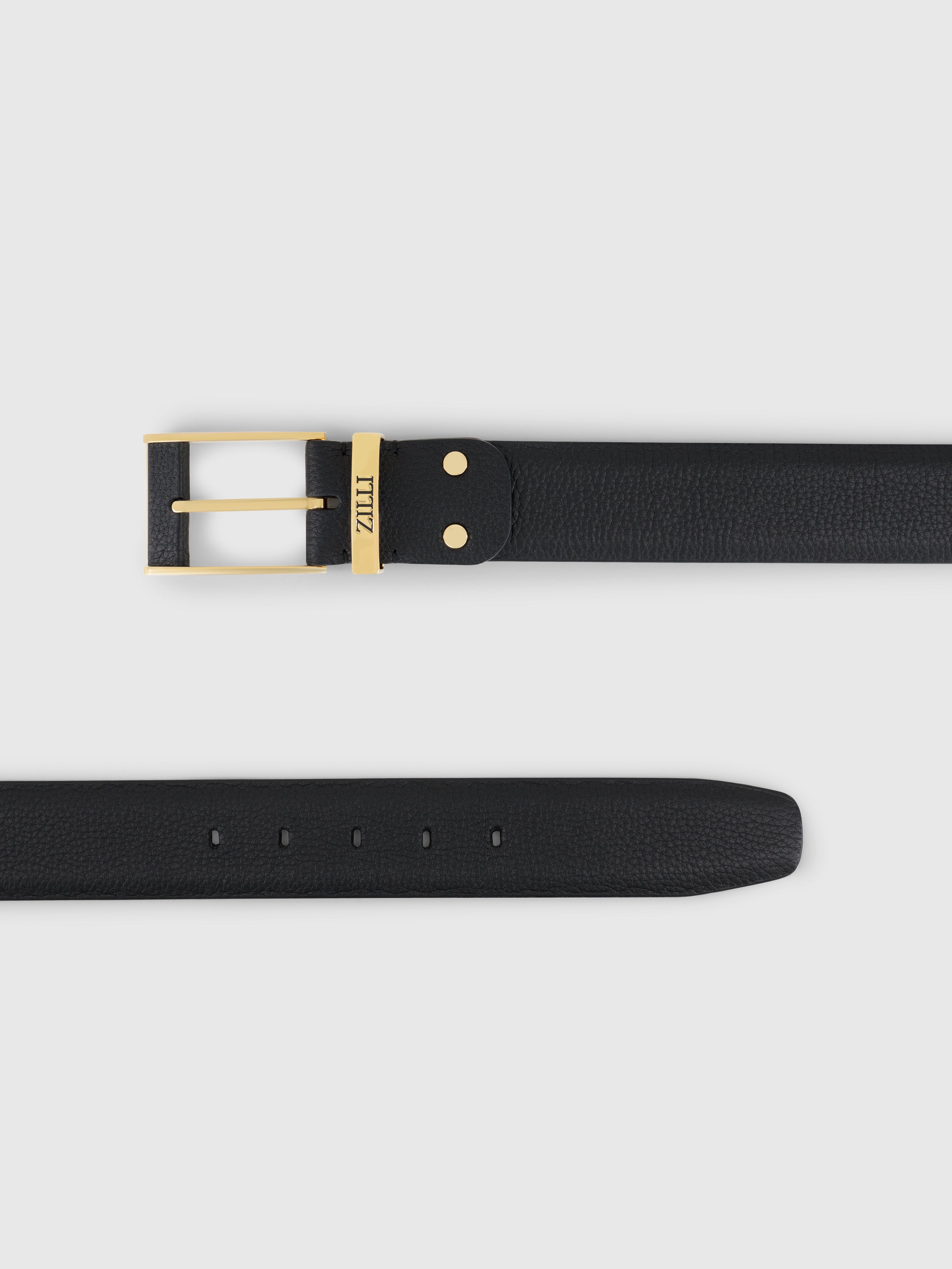 Grained Calfskin Belt with 2007 Buckle Black