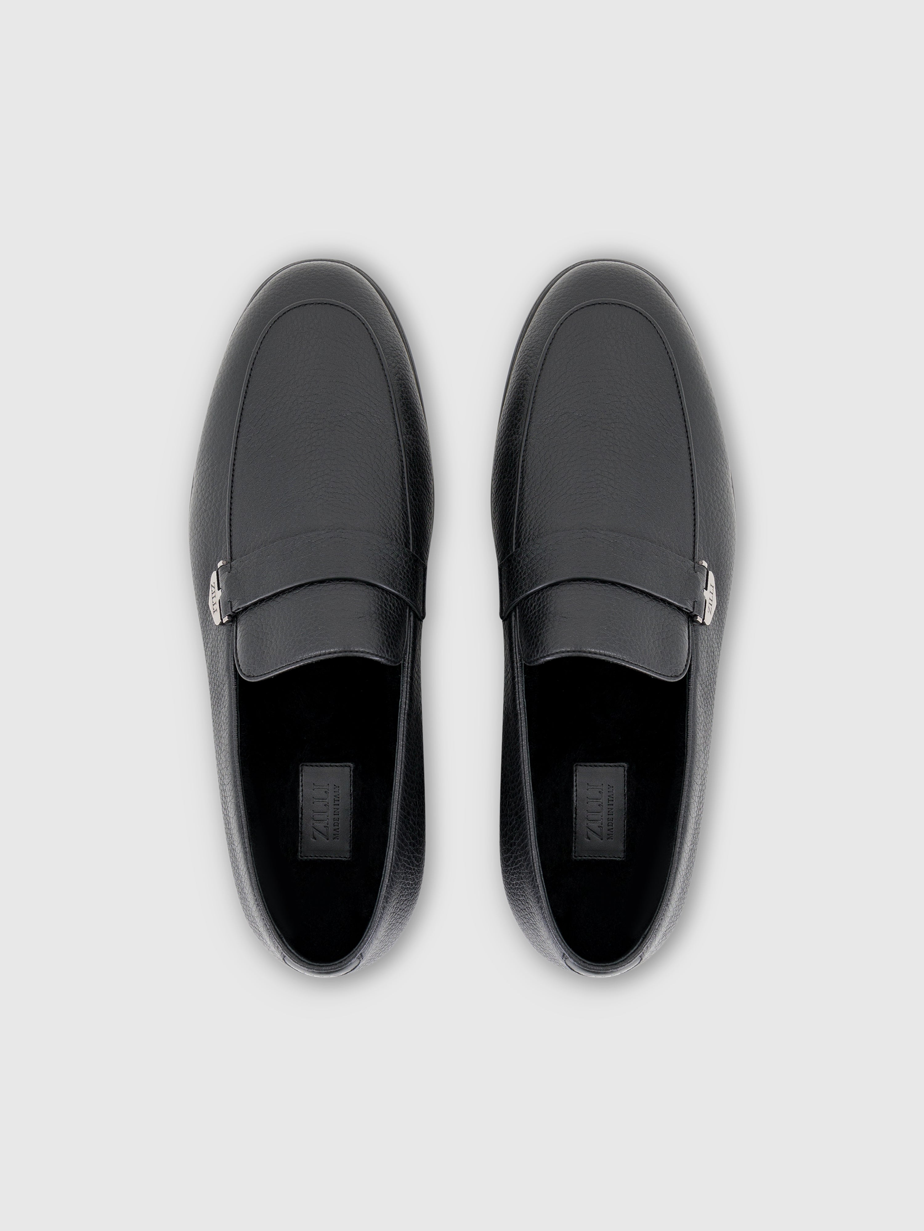 Deerskin Slip-On with Penny Strap Black