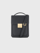 Calfskin Bag with Gold-Finish Zilli Closure Black