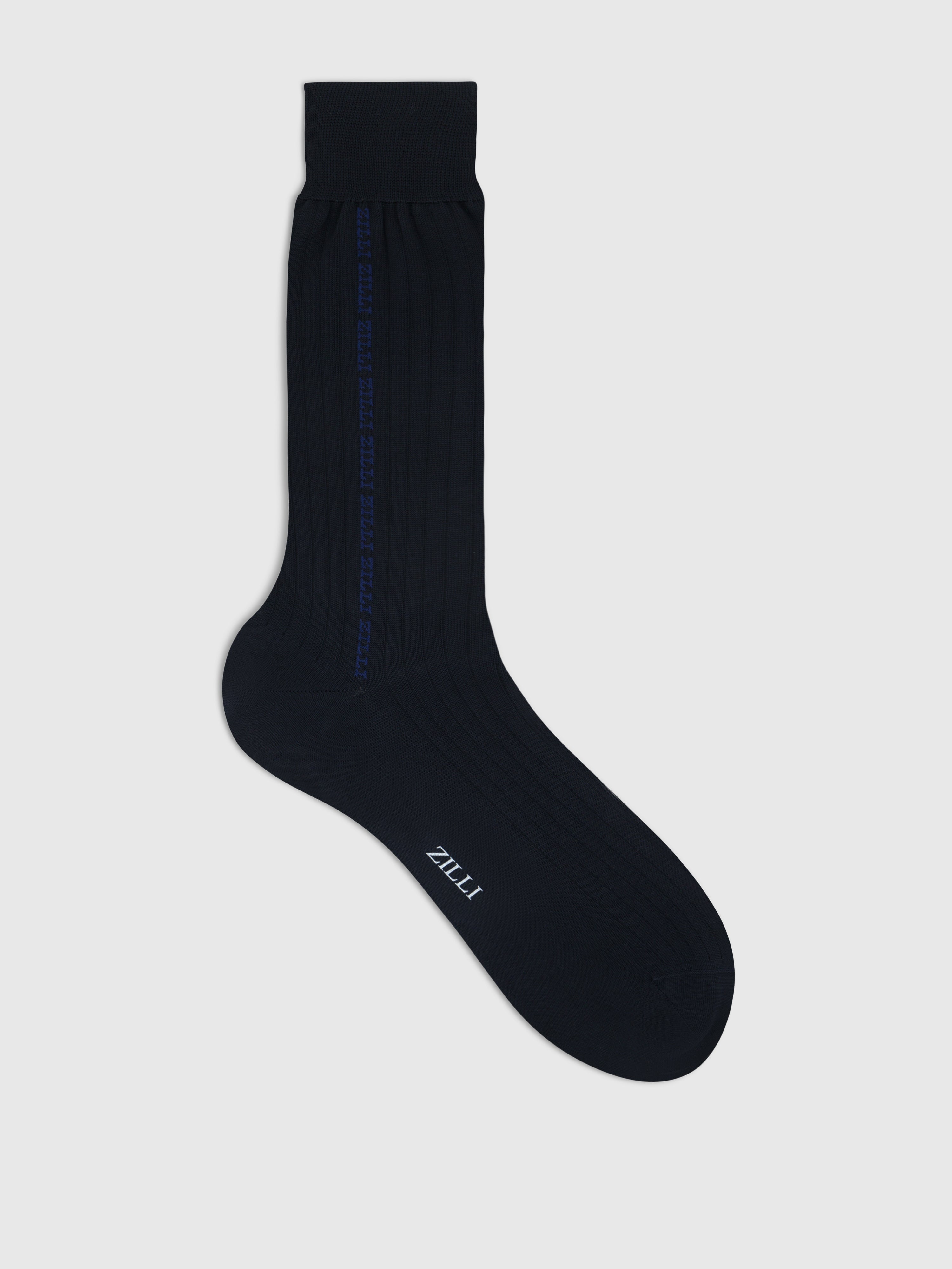 Ribbed Mid-Calf Socks Blue Navy