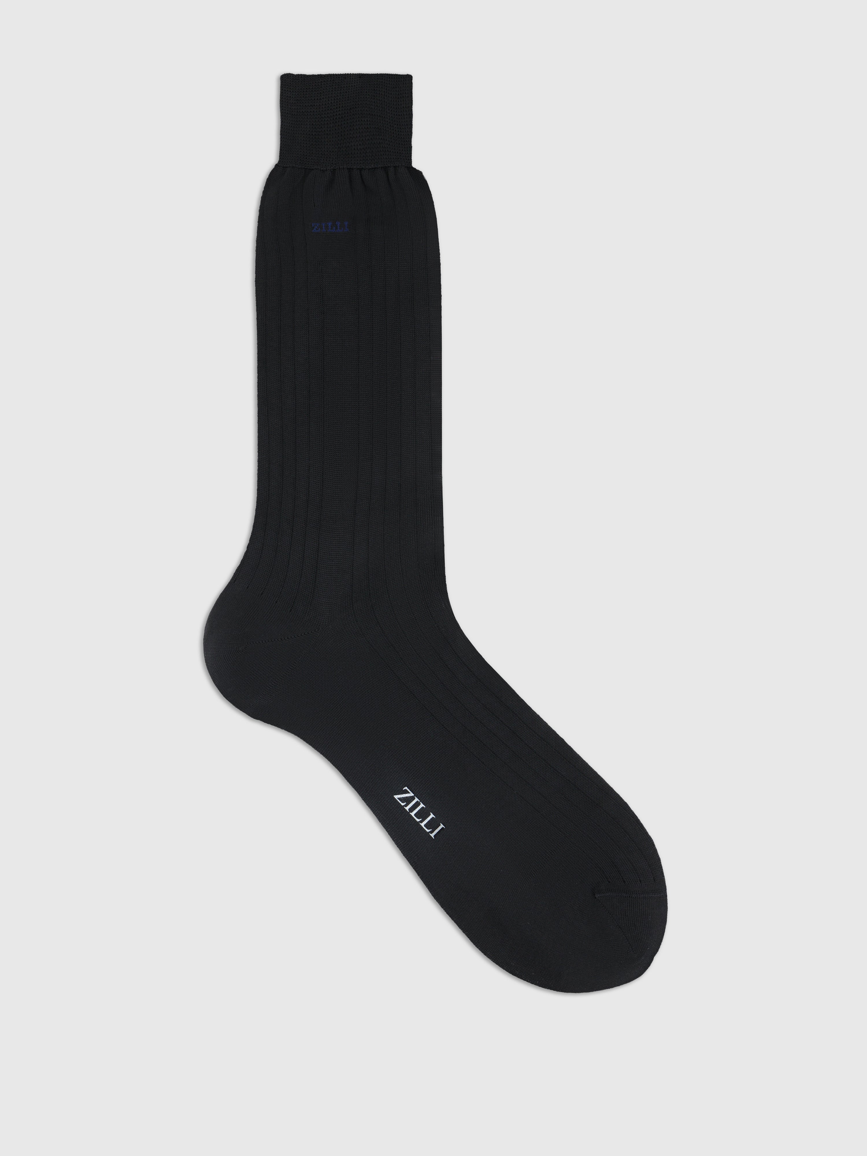 Ribbed Mid-Calf Socks Black