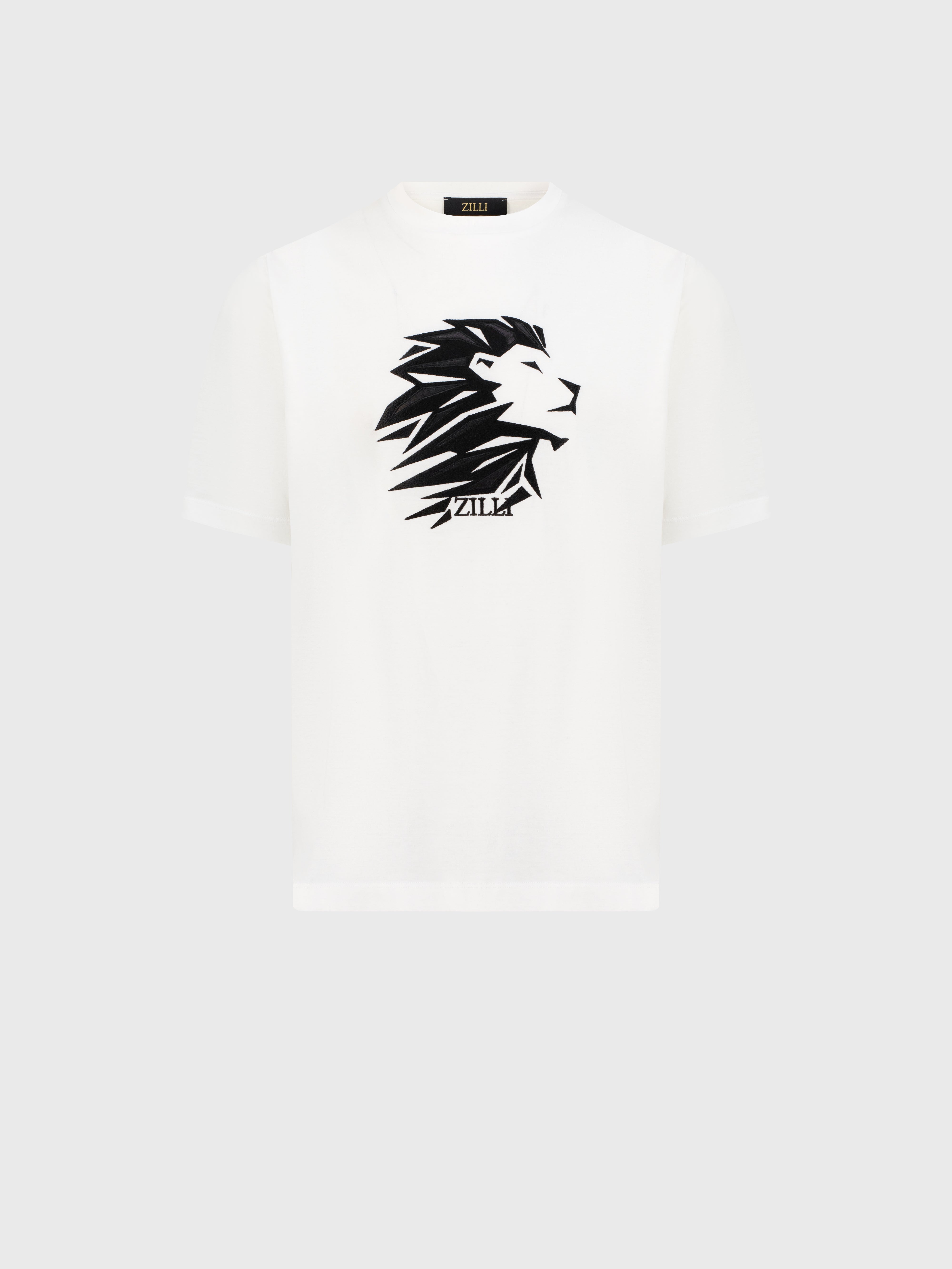 T-Shirt with Head of Lion White