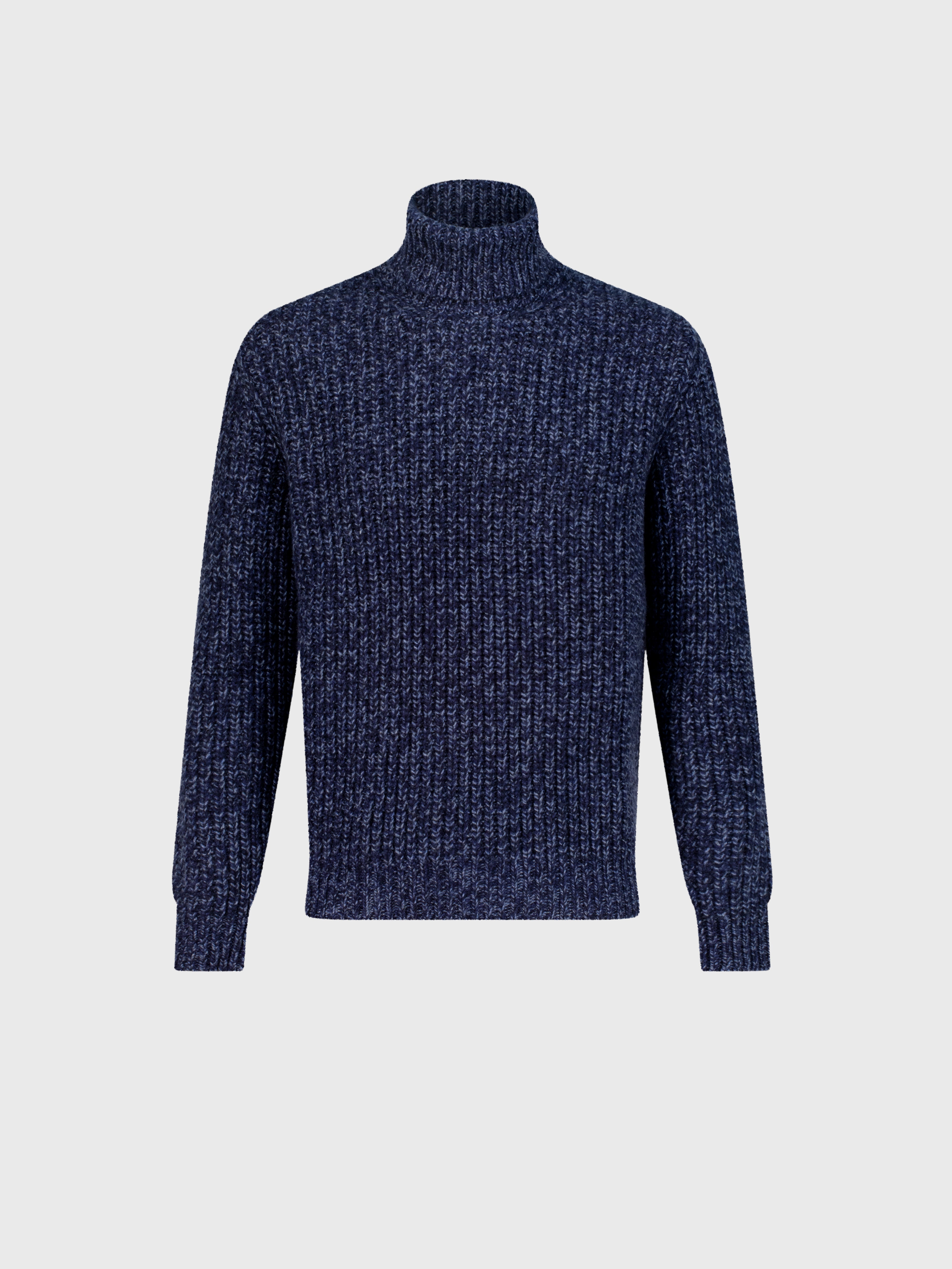 Turtleneck Knit Sweater in Cashmere Dark Navy