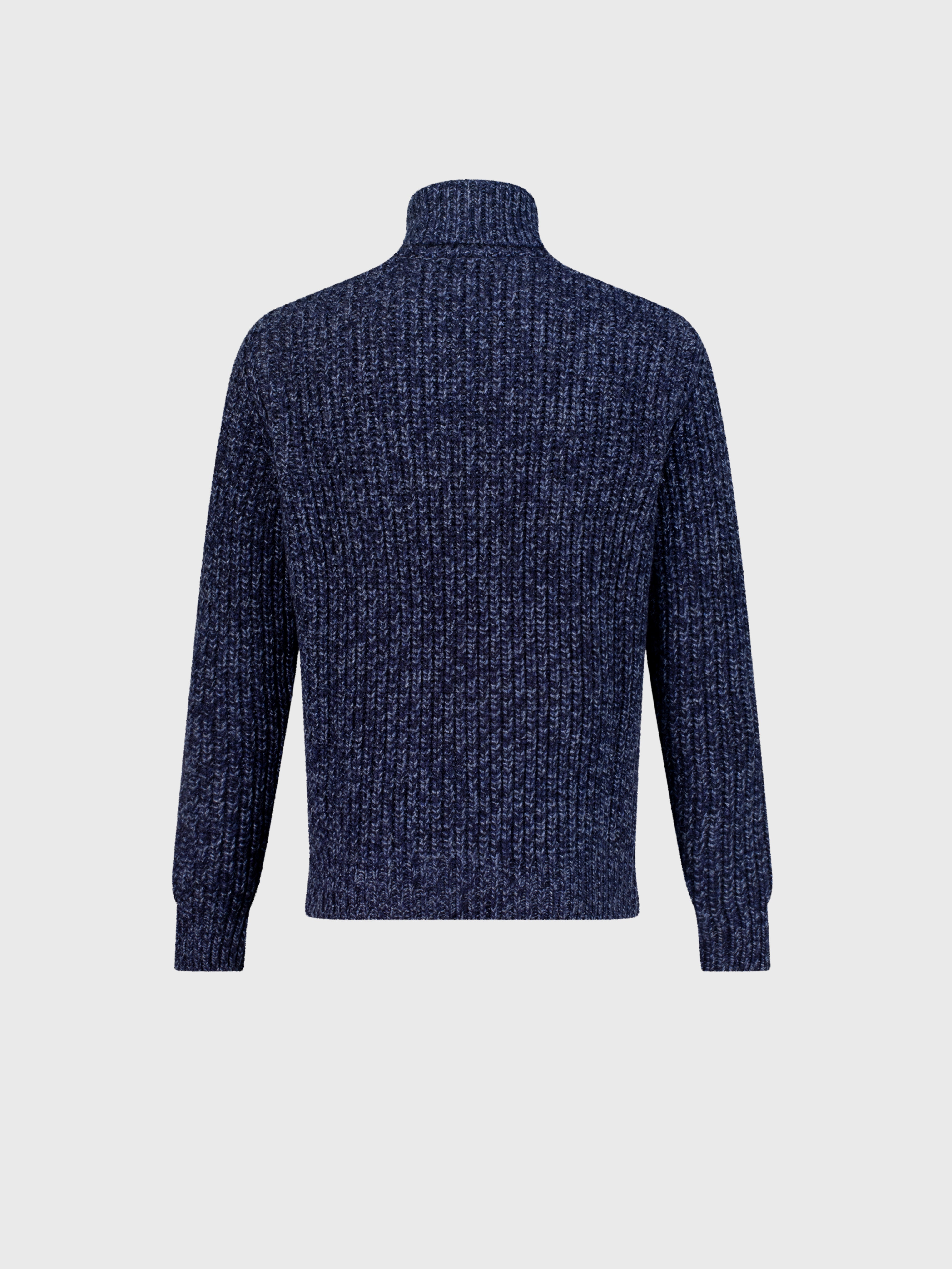 Turtleneck Knit Sweater in Cashmere Dark Navy