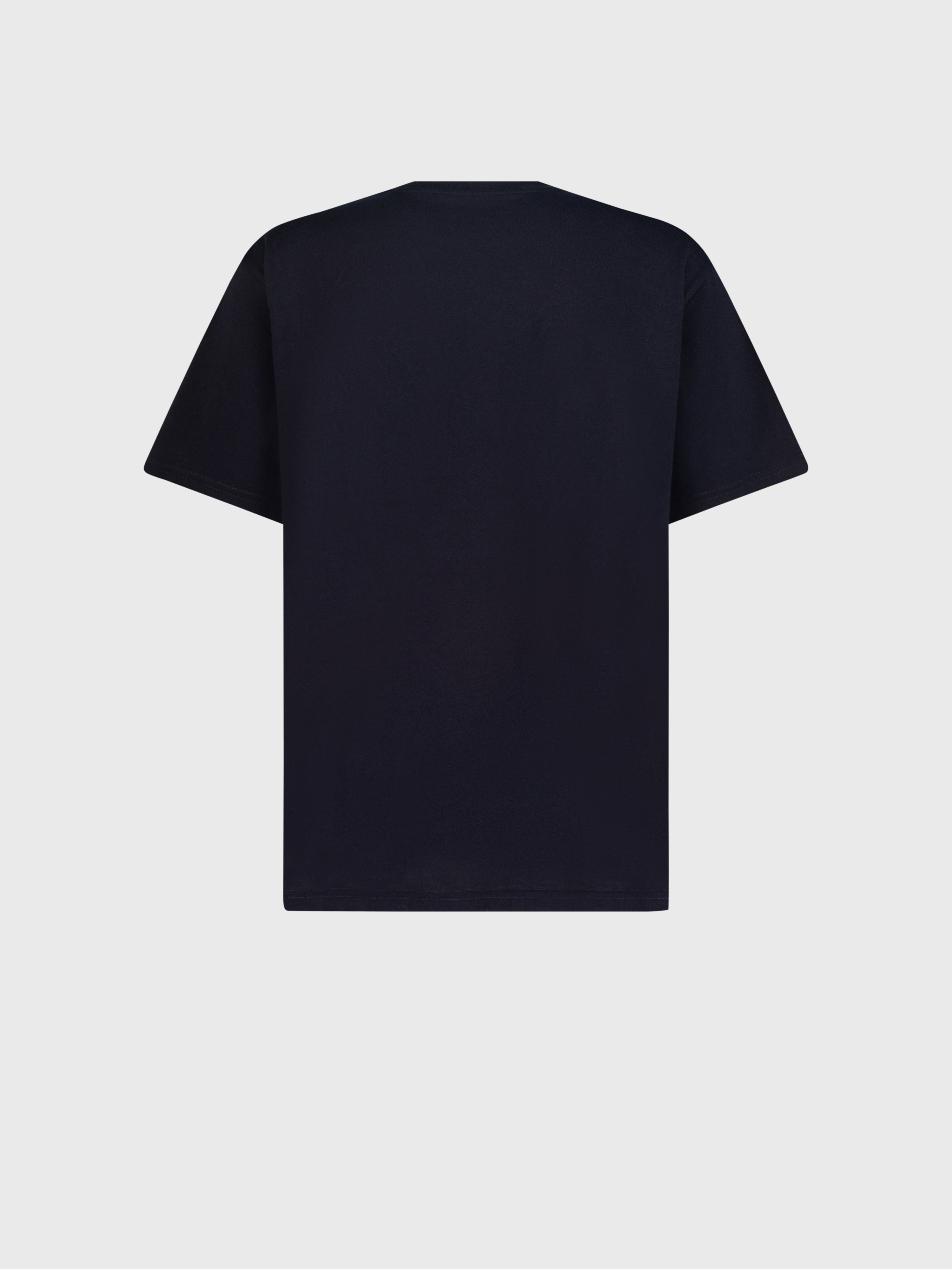 Cotton T-Shirt with Zilli Crest Dark Navy