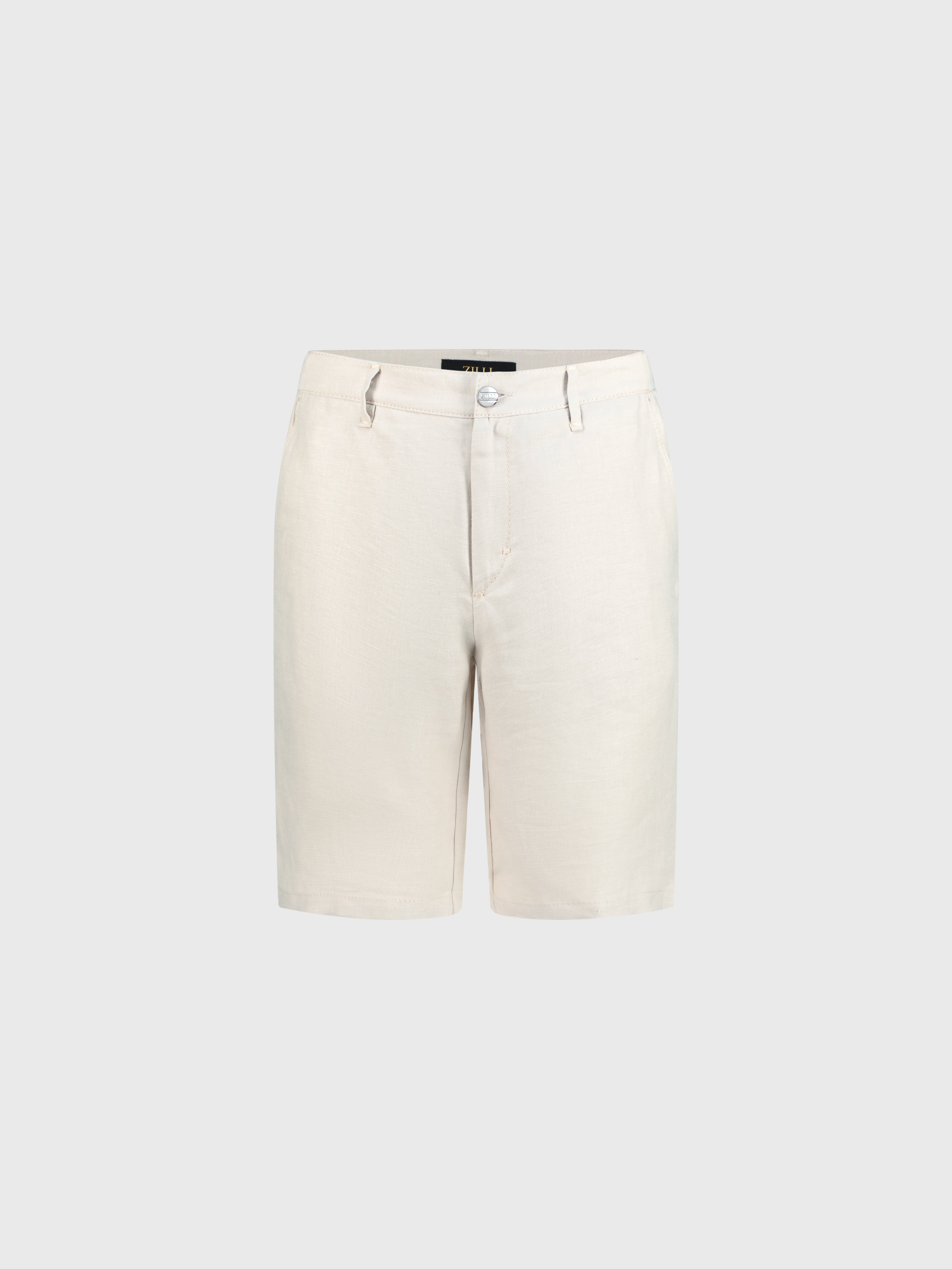 Linen Bermuda Shorts - Beige