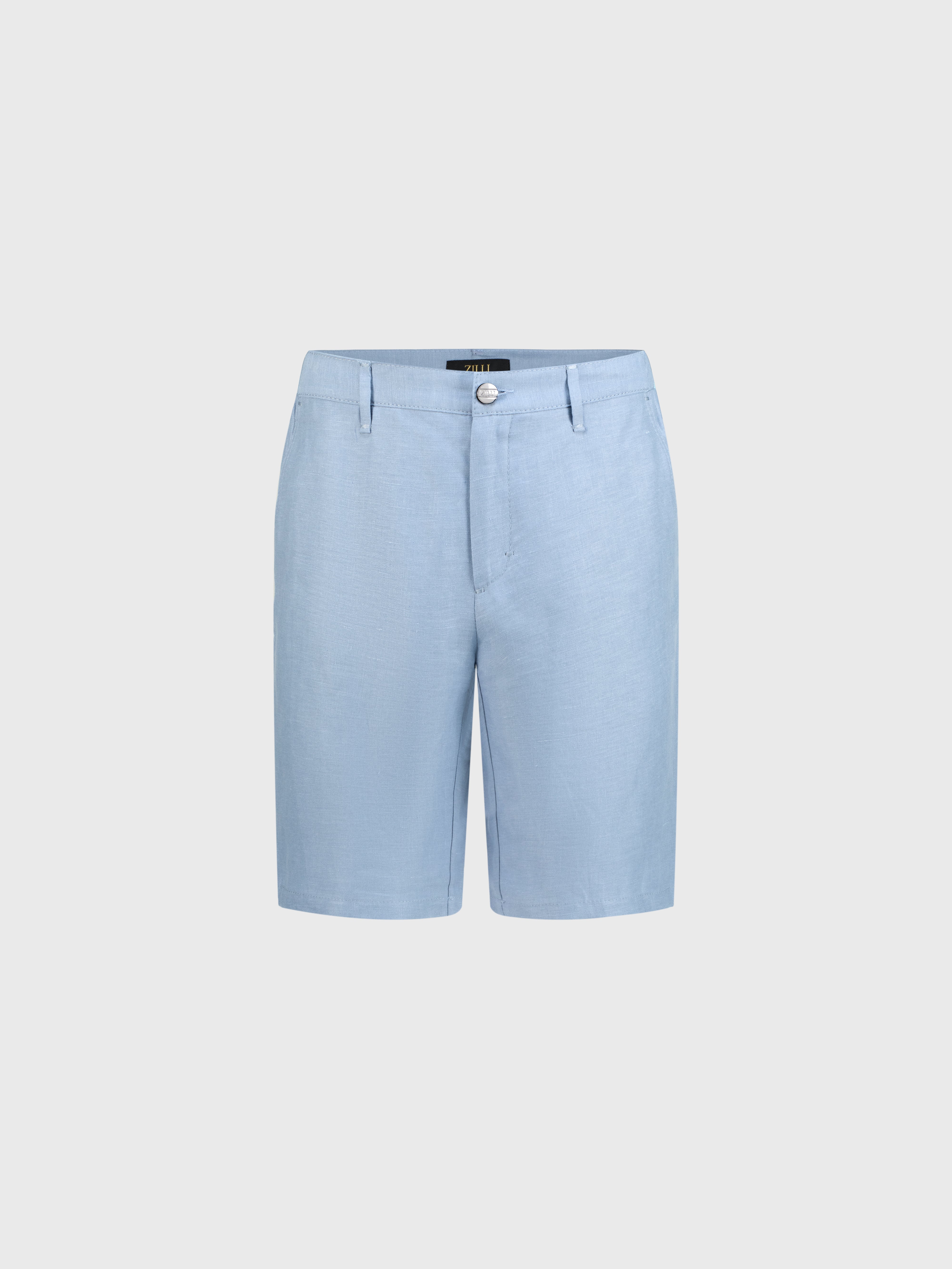 Linen Bermuda Shorts - Blue Sky