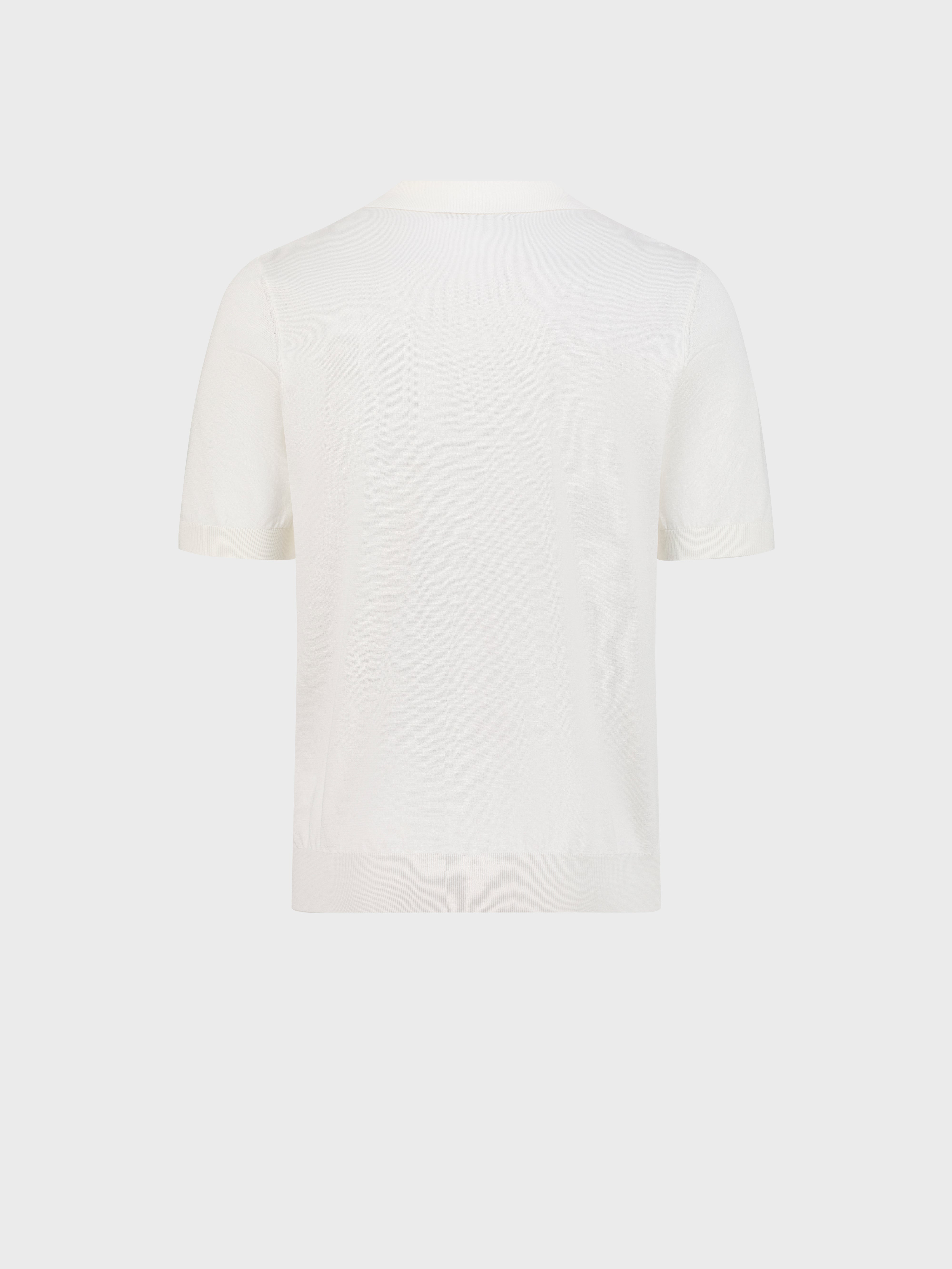 "Basket" Silk and Cotton Knit Polo - Natural White