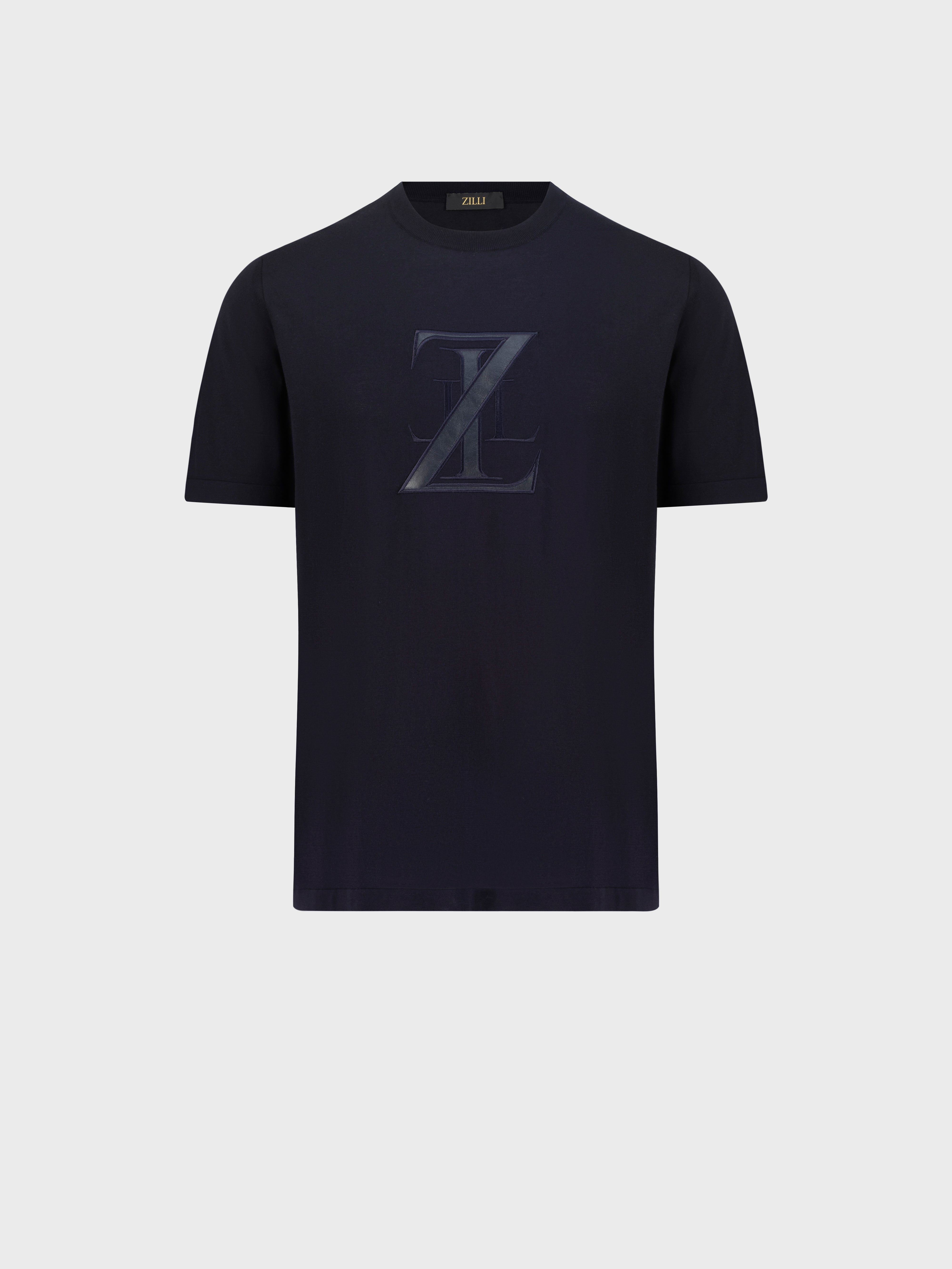 ZILLI Embroidery Cotton Shirt - Blue Navy