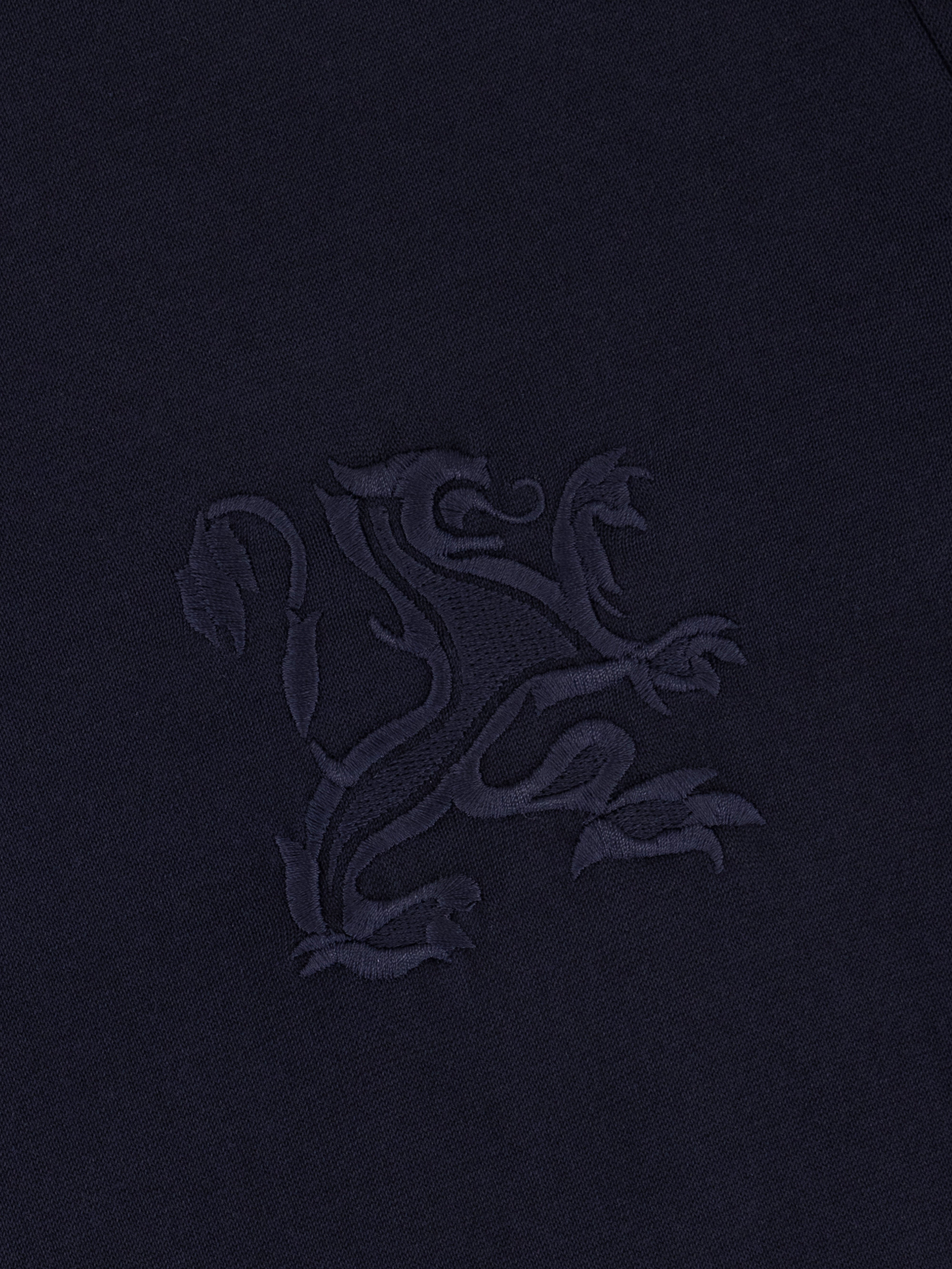 "Big Lion" Embroidery Cotton Shirt - Blue Navy