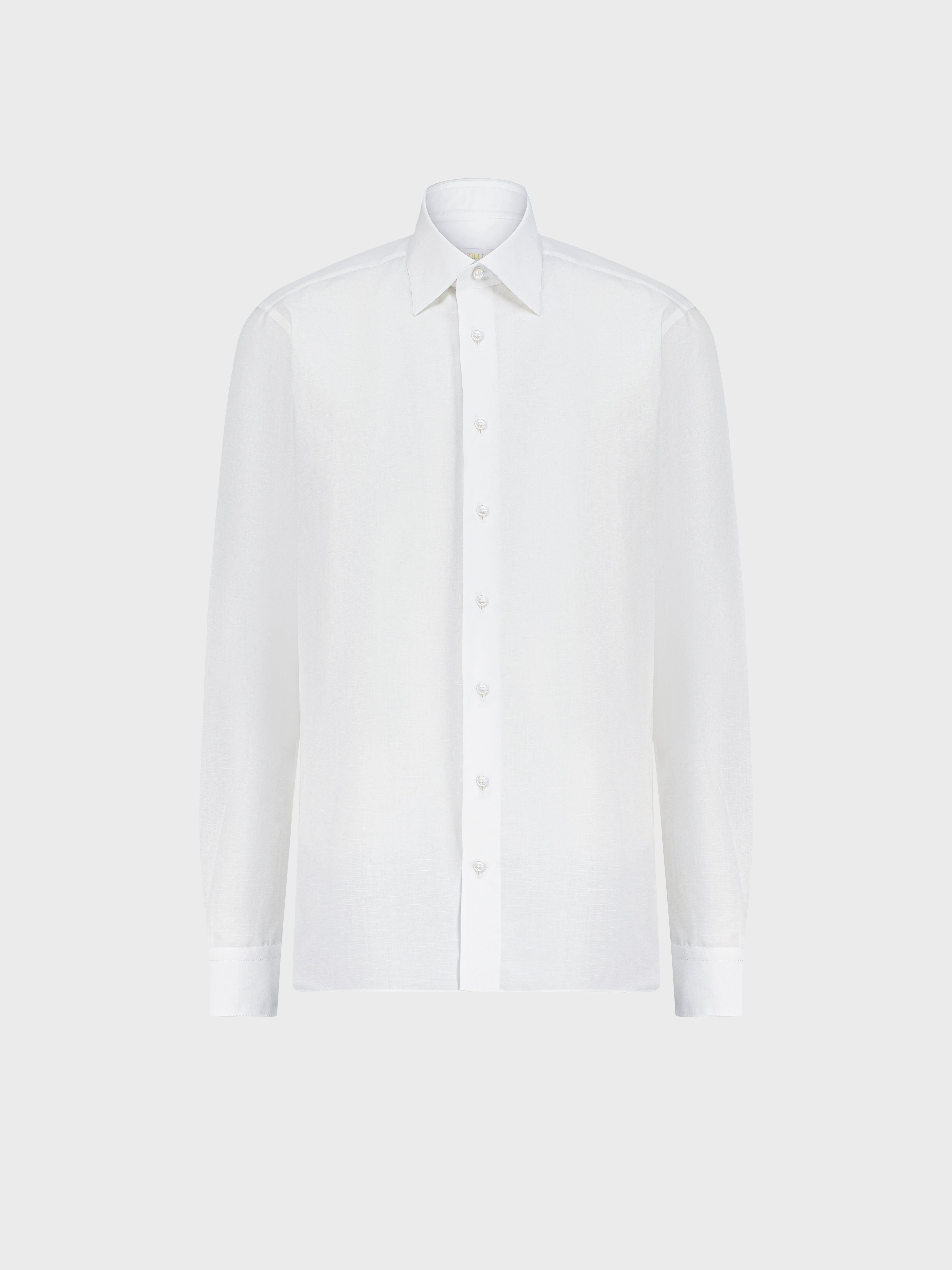 Single-Stitched Cotton and Linen Shirt - White