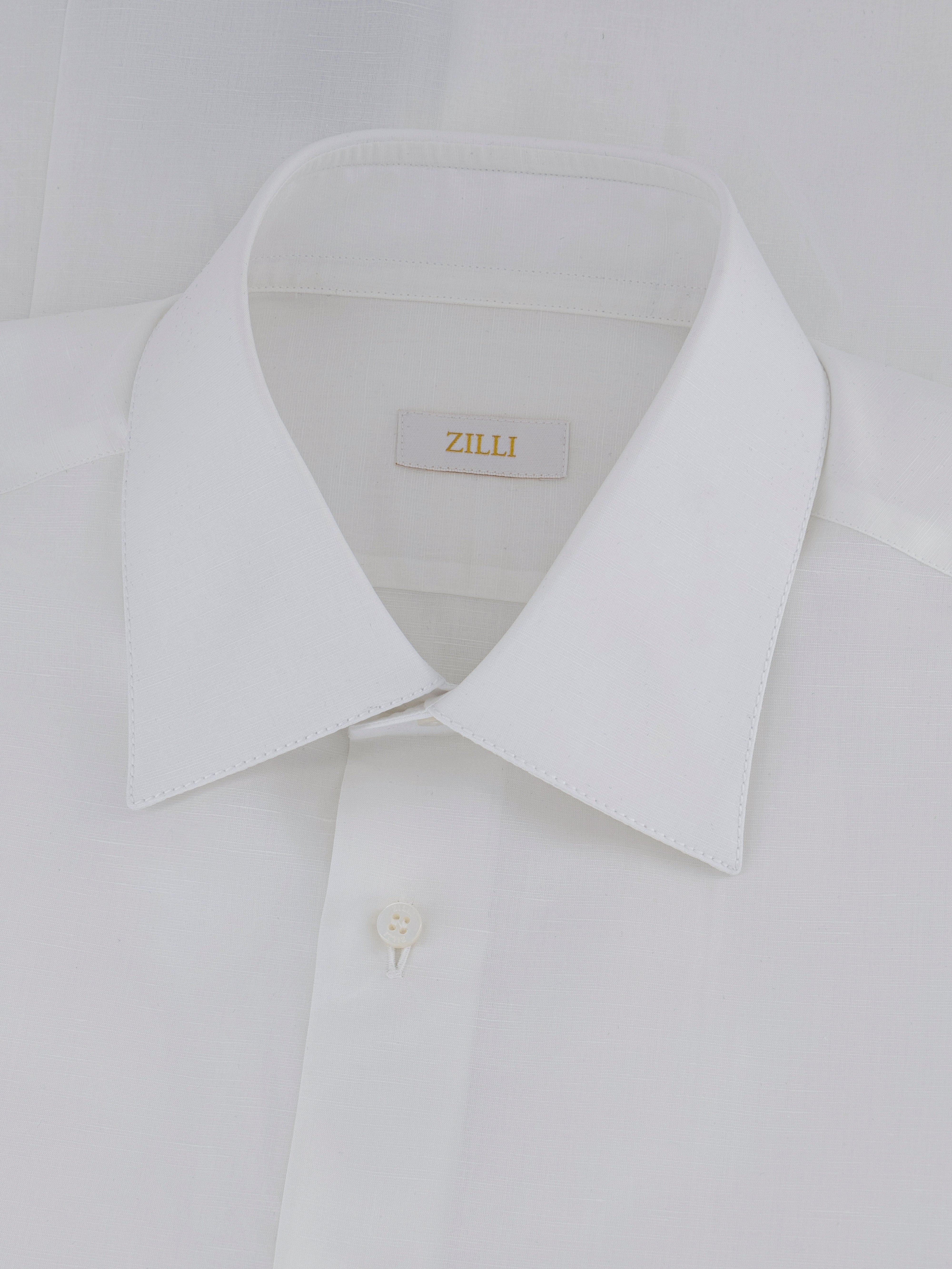 Single-Stitched Cotton and Linen Shirt - White