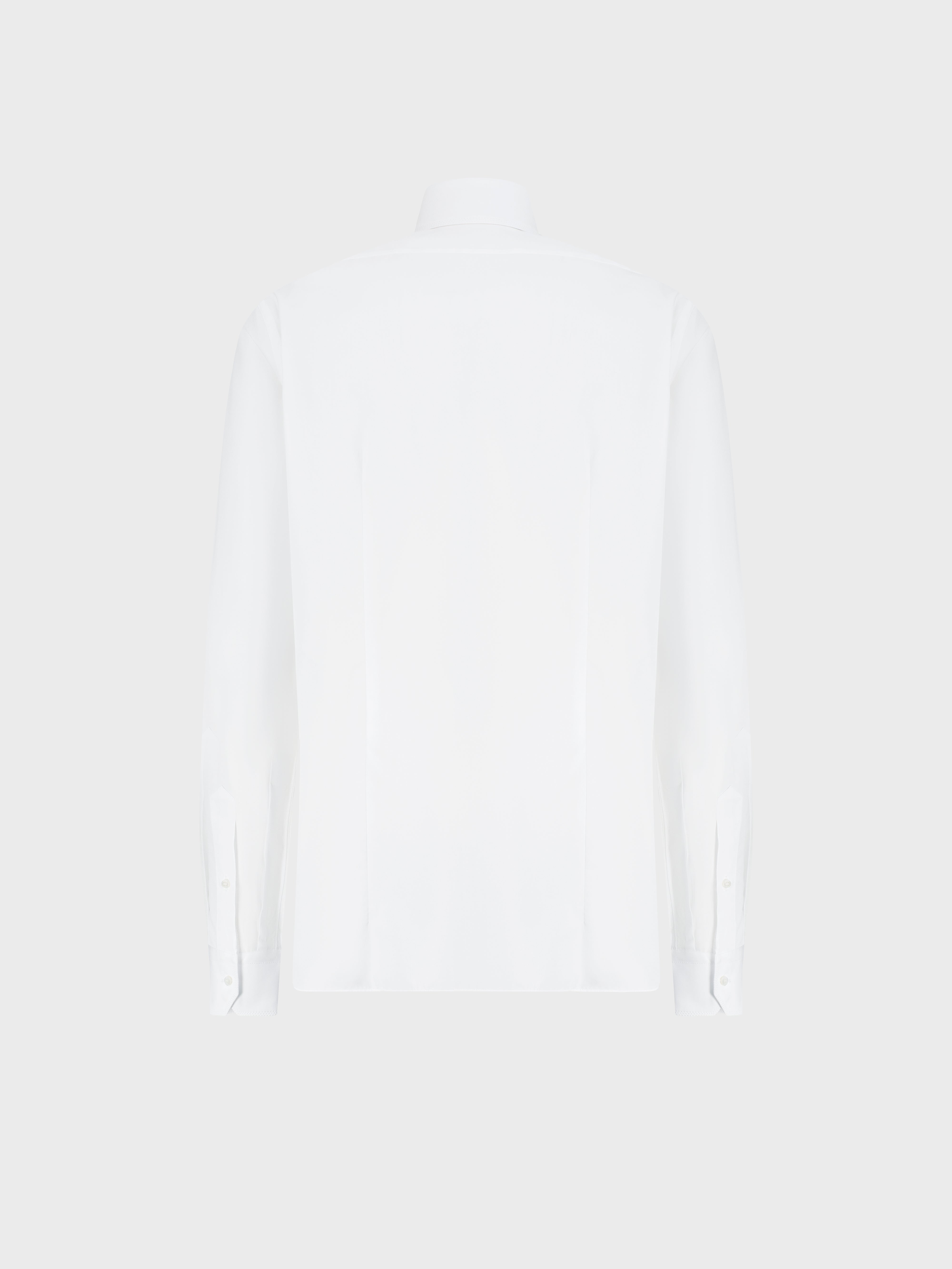 Triple-Stitched Hidden Button Collar Sea Island Cotton Shirt - White