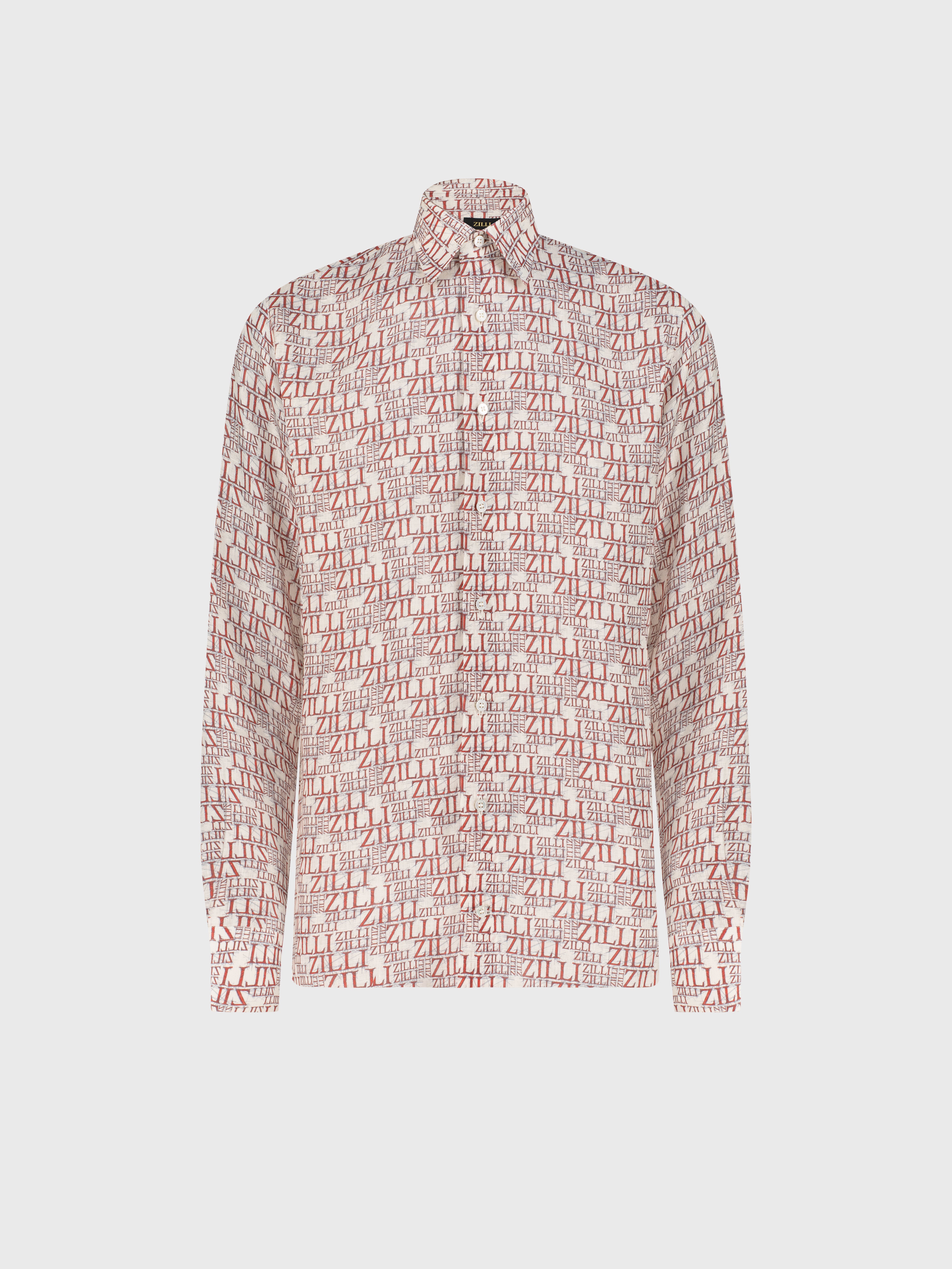 ZILLI Monogram Linen Shirt - Natural White