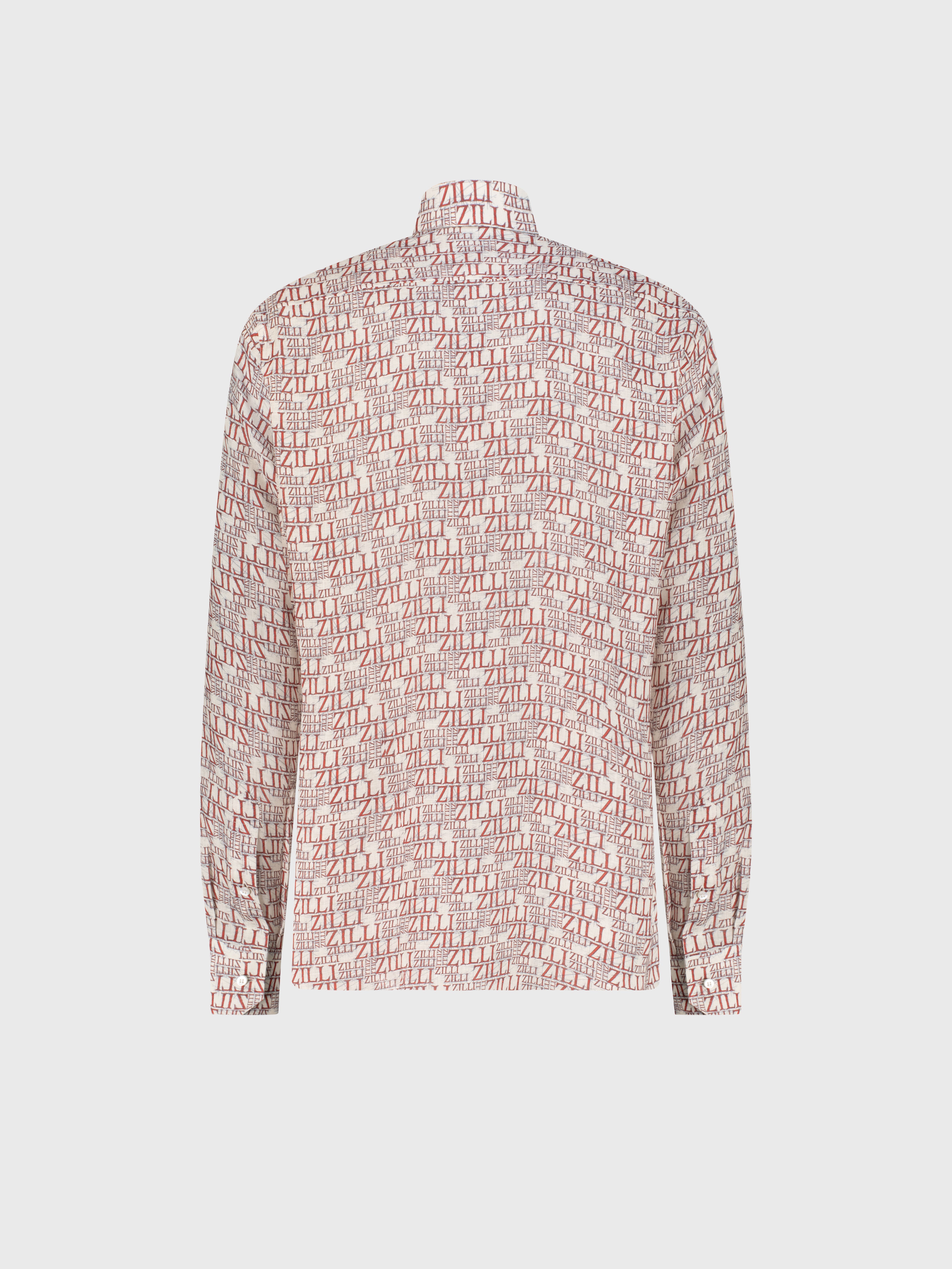 ZILLI Monogram Linen Shirt - Natural White