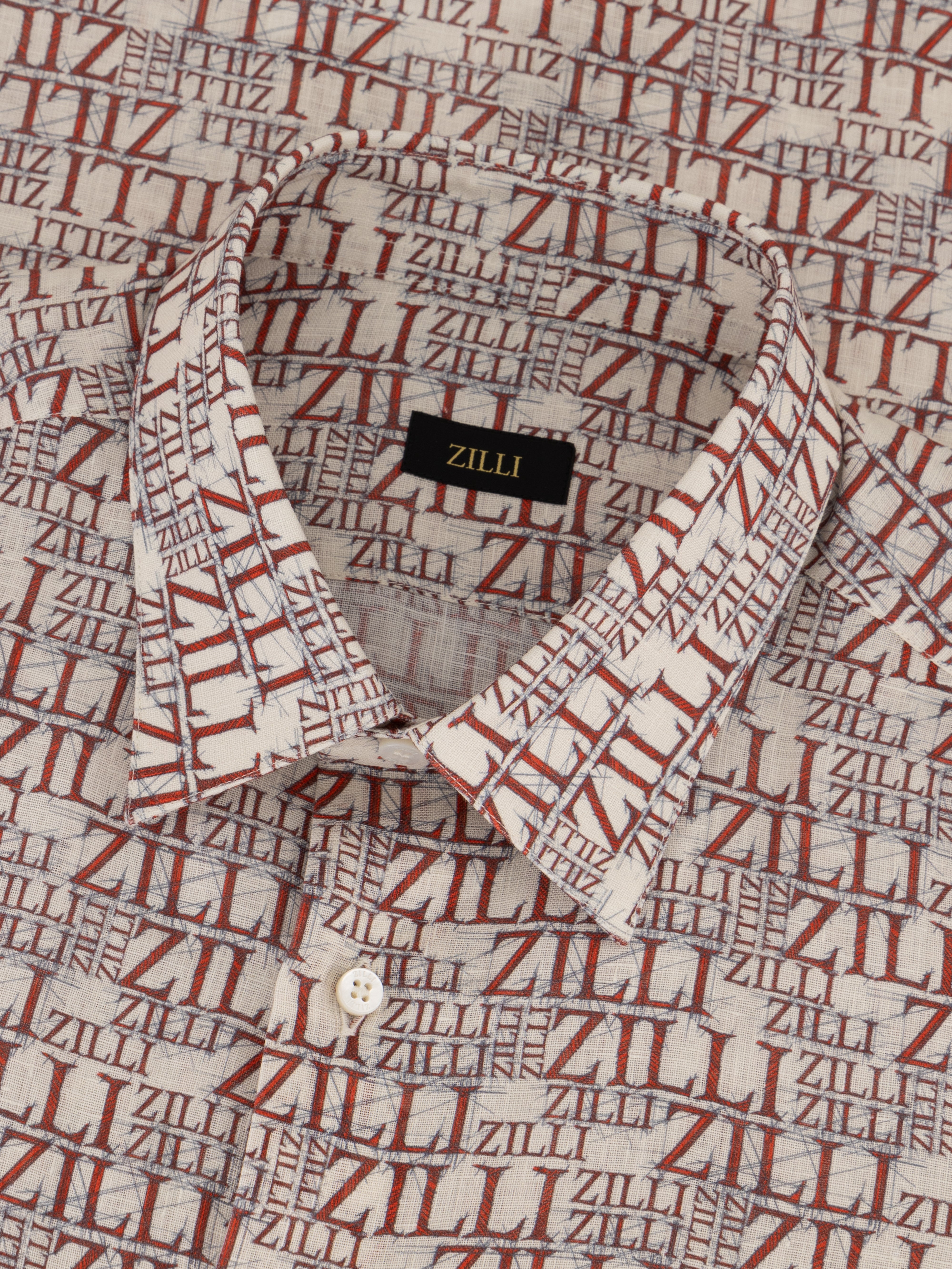 ZILLI Monogram Linen Shirt - Natural White