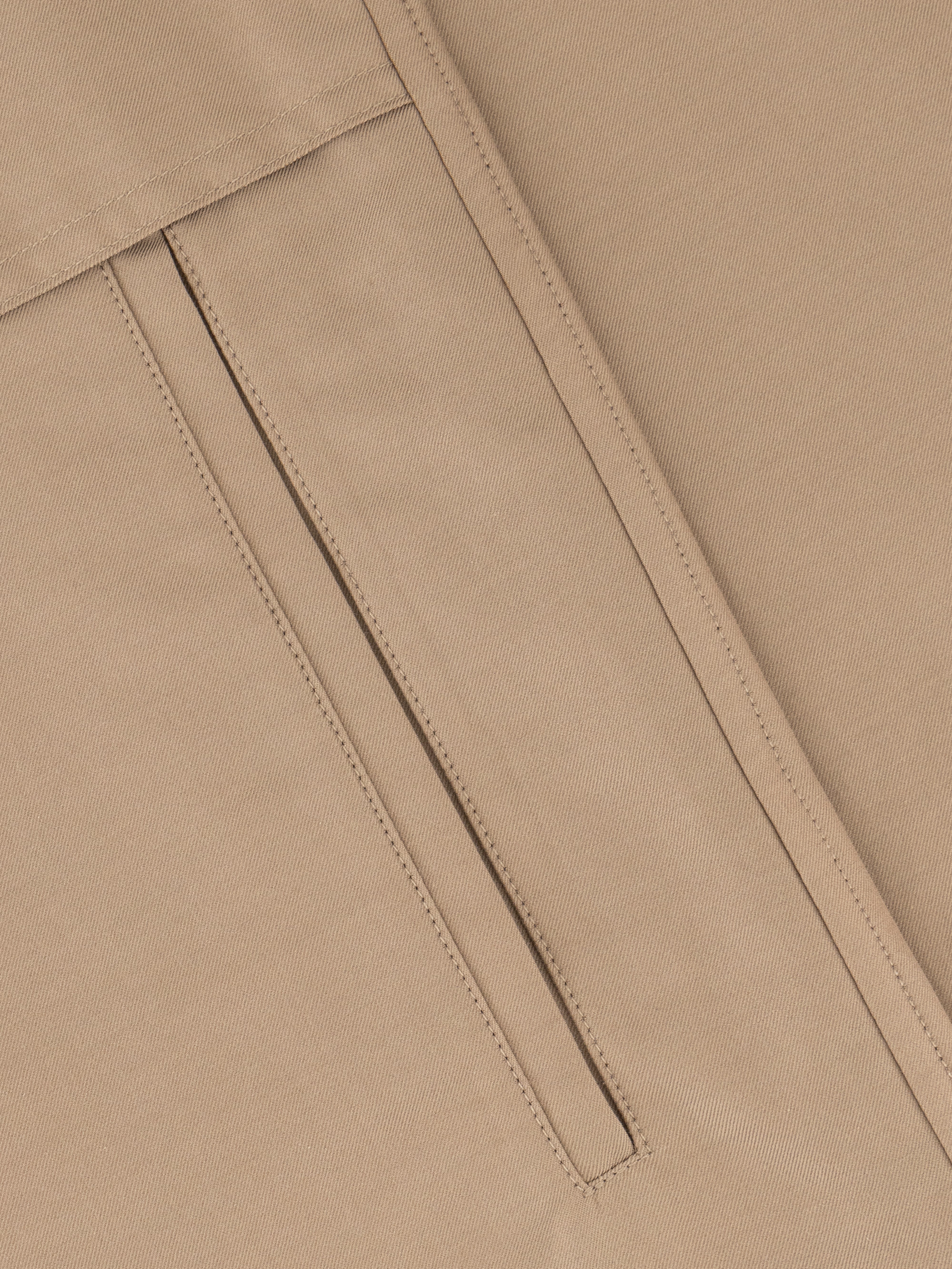 Single-Stitched Collar Cotton and Silk Shirt – Pale Camel