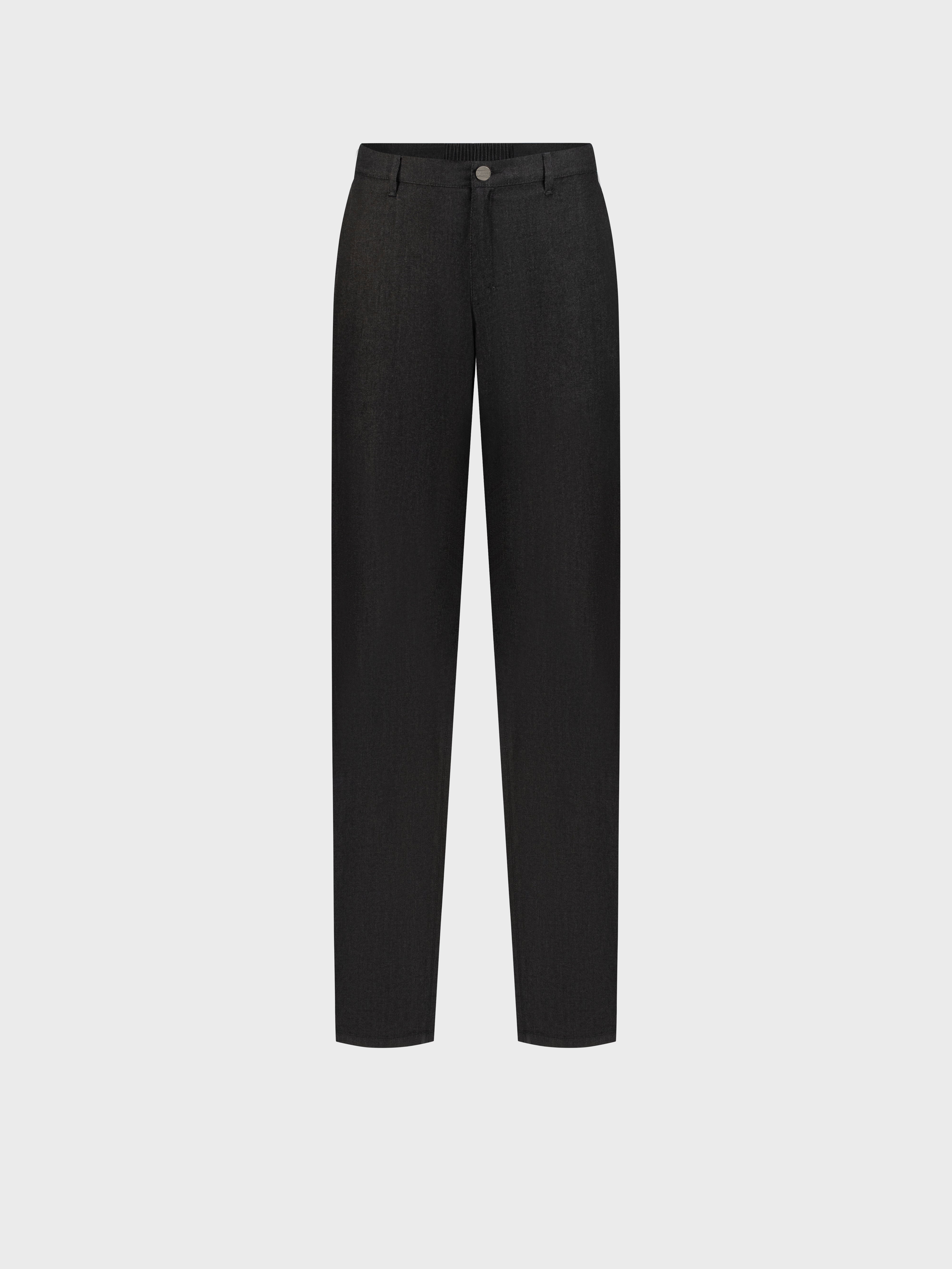 Denim Cotton Trousers - Black