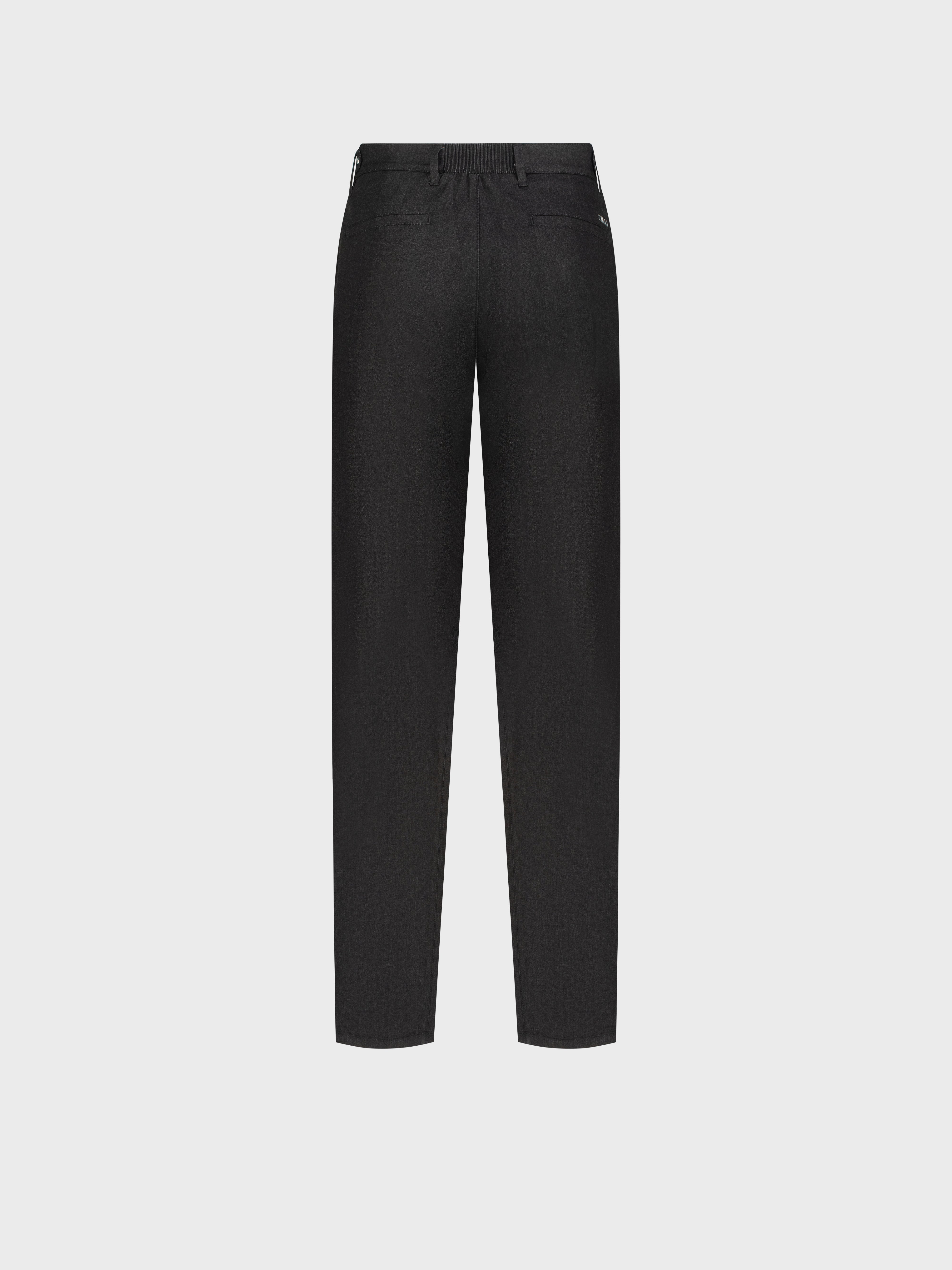 Denim Cotton Trousers - Black