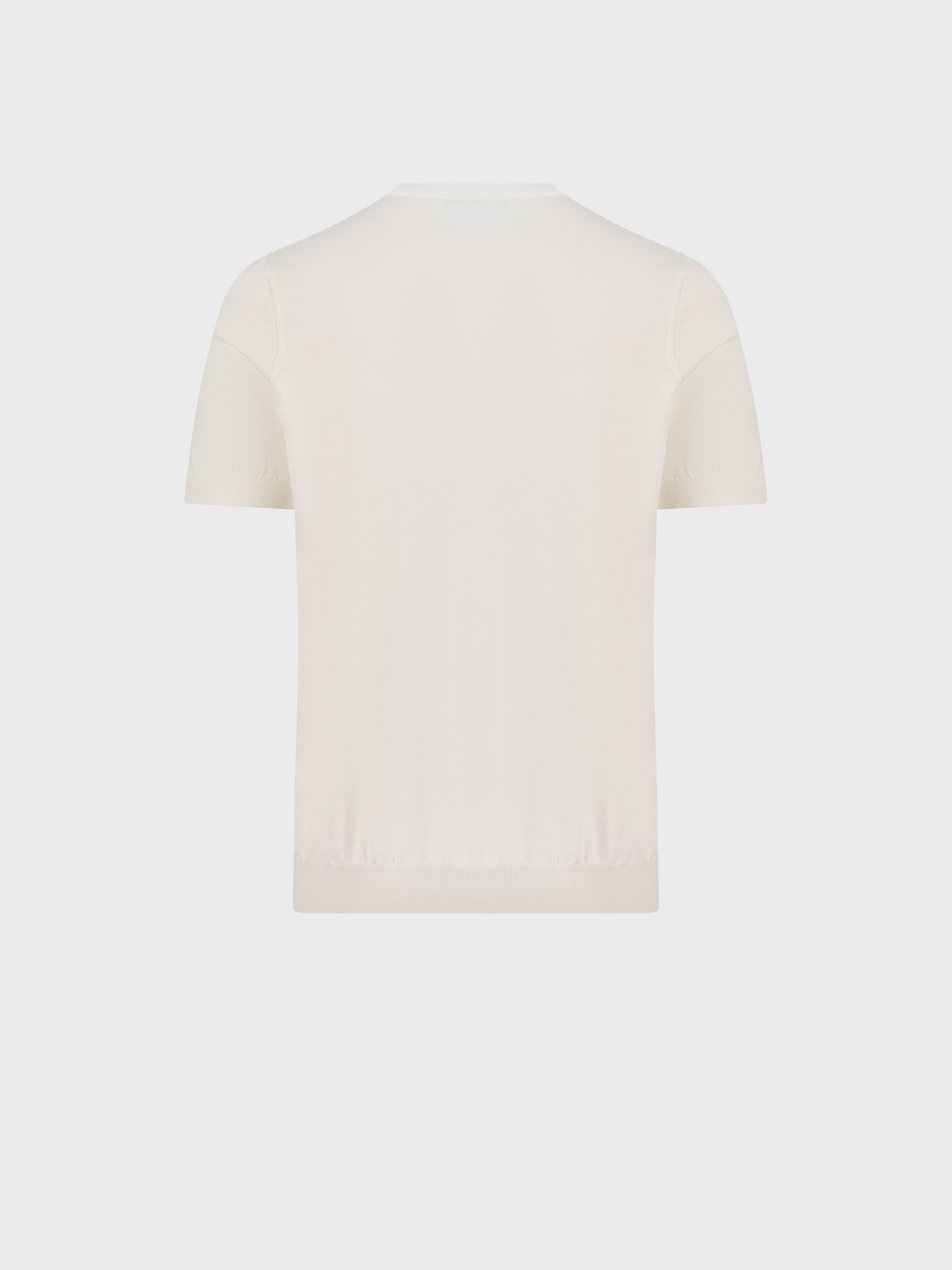 "Basket" Silk and Cotton Knit Shirt - Natural White